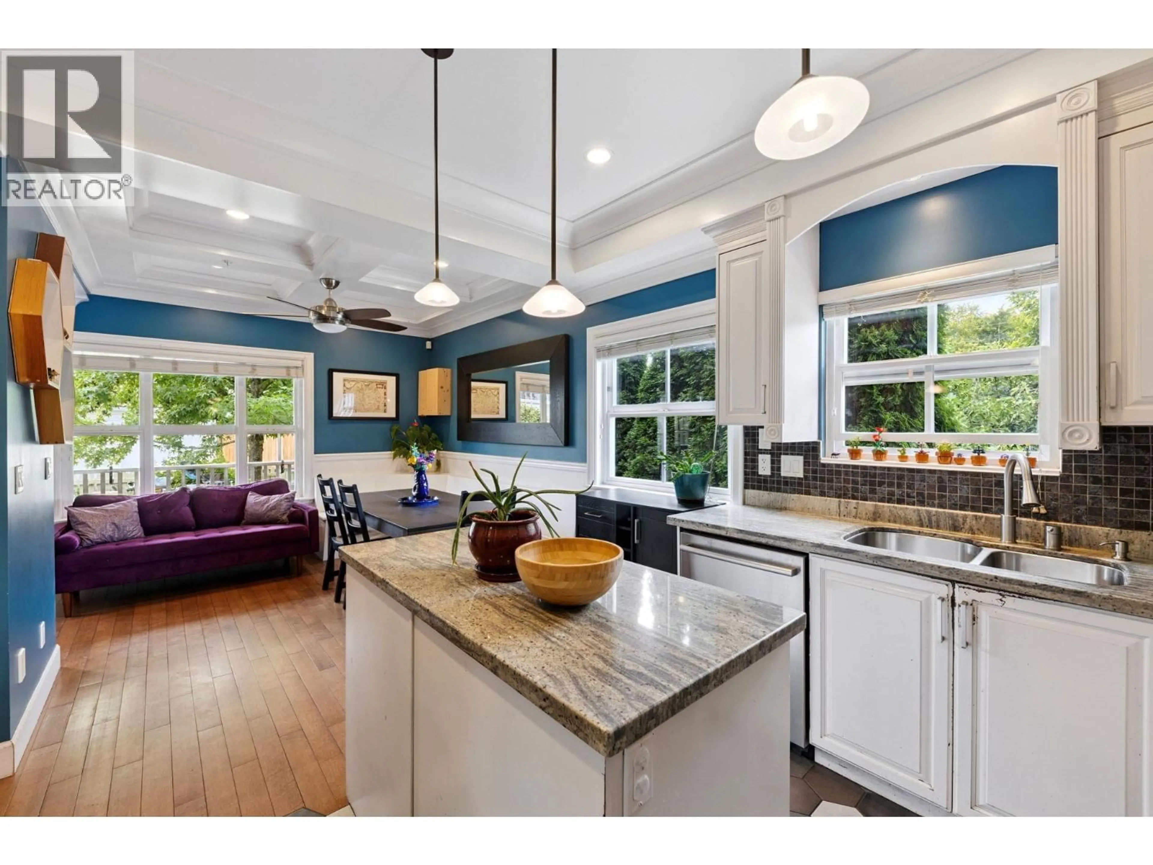 Open concept kitchen, ceramic/tile floor for 4222 GLEN DRIVE, Vancouver British Columbia V5V4T5