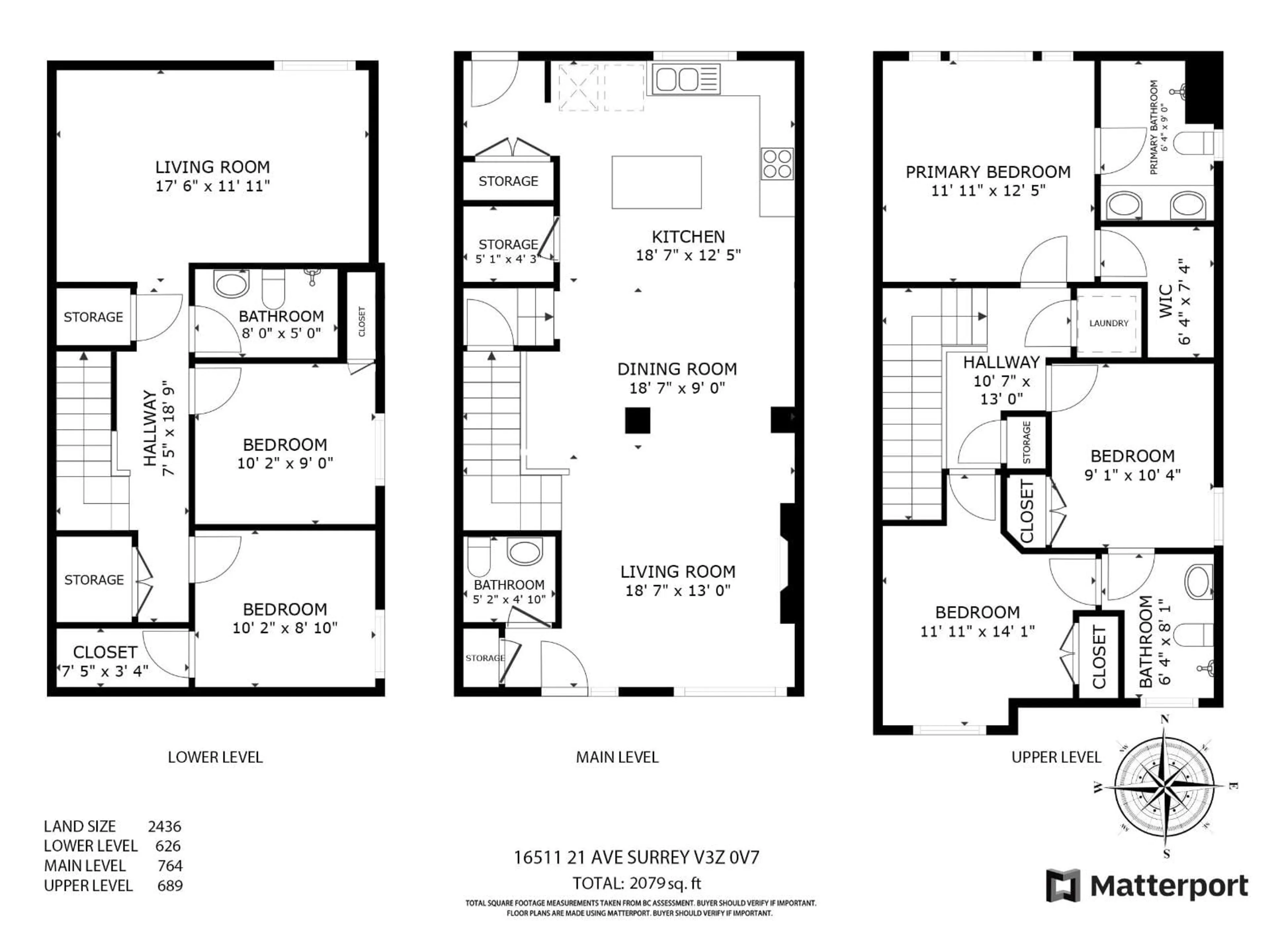 Floor plan for 16511 21, Surrey British Columbia V3Z0V7