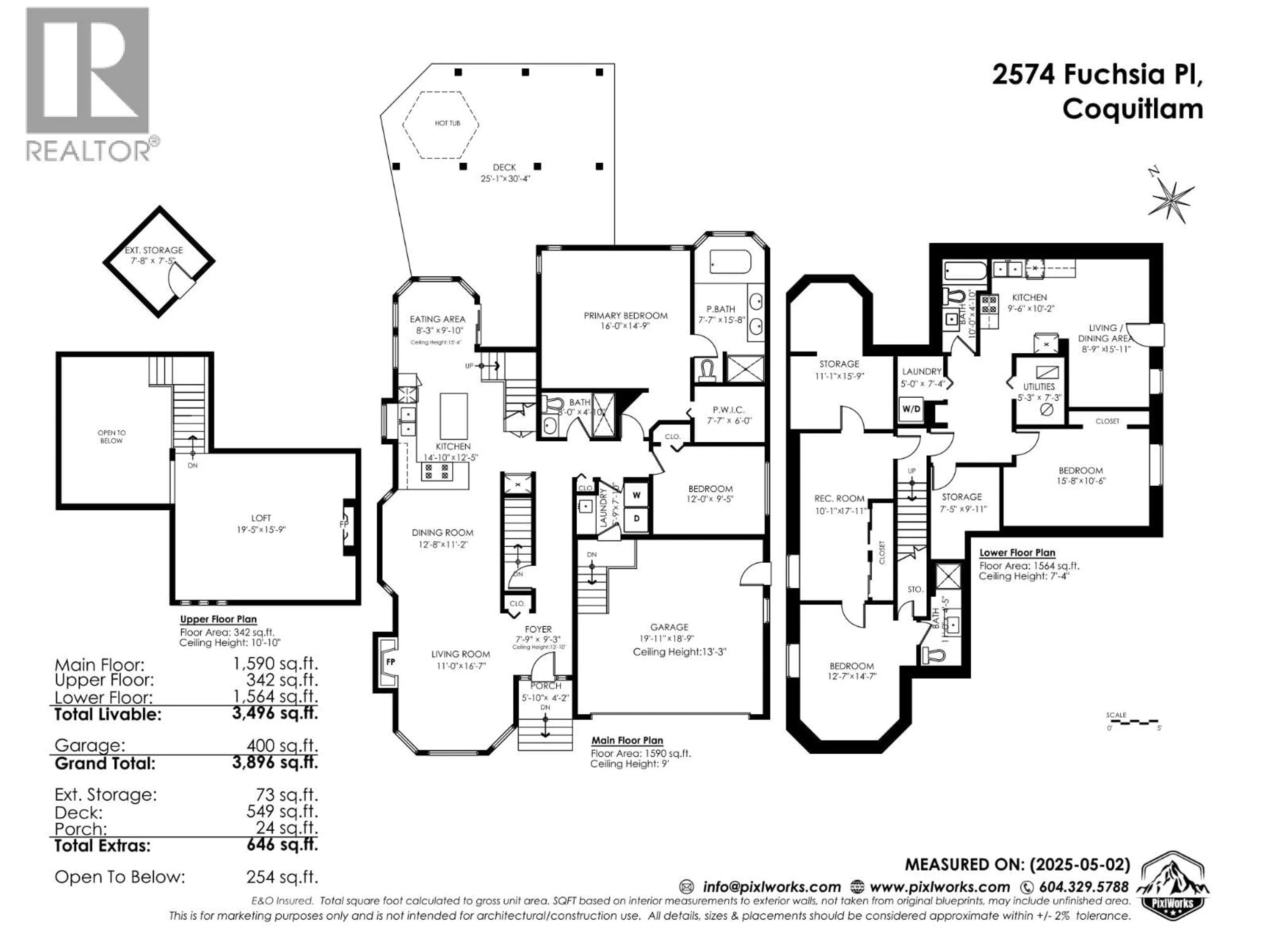 Floor plan for 2574 FUCHSIA PLACE, Coquitlam British Columbia V3E2M8