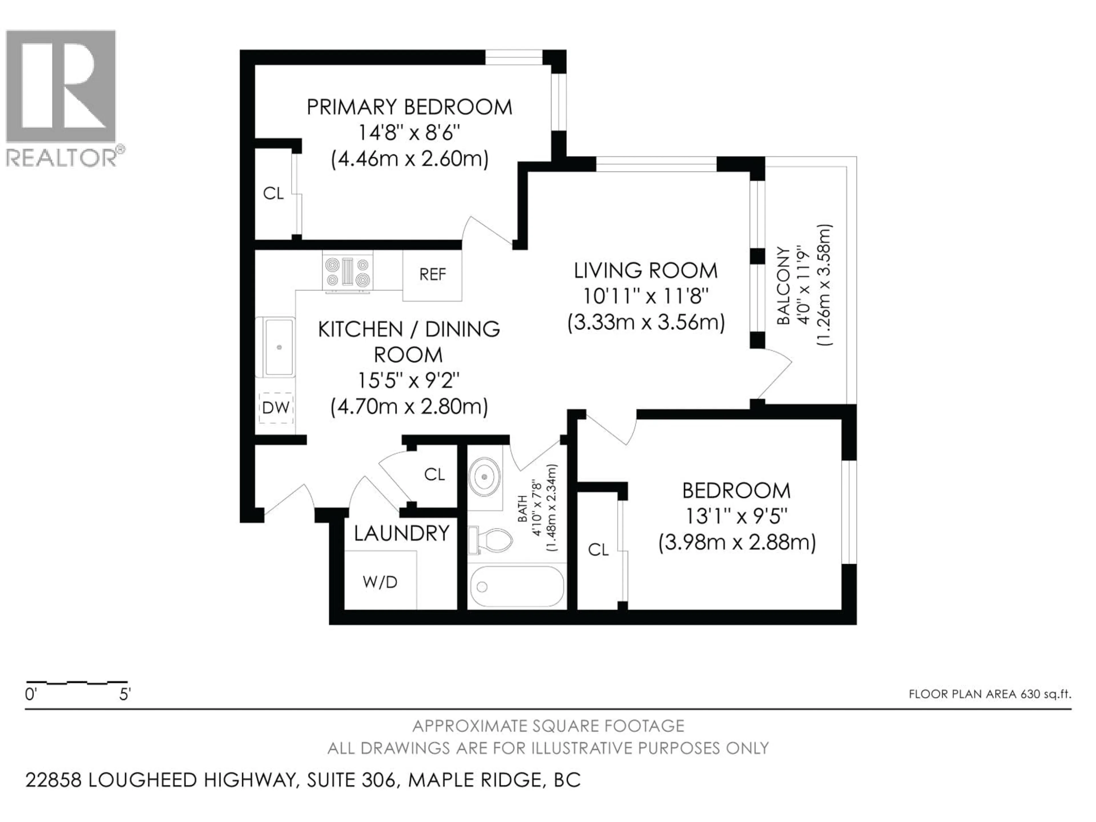 Floor plan for 306 - 22858 LOUGHEED HIGHWAY, Maple Ridge British Columbia V2X2V6