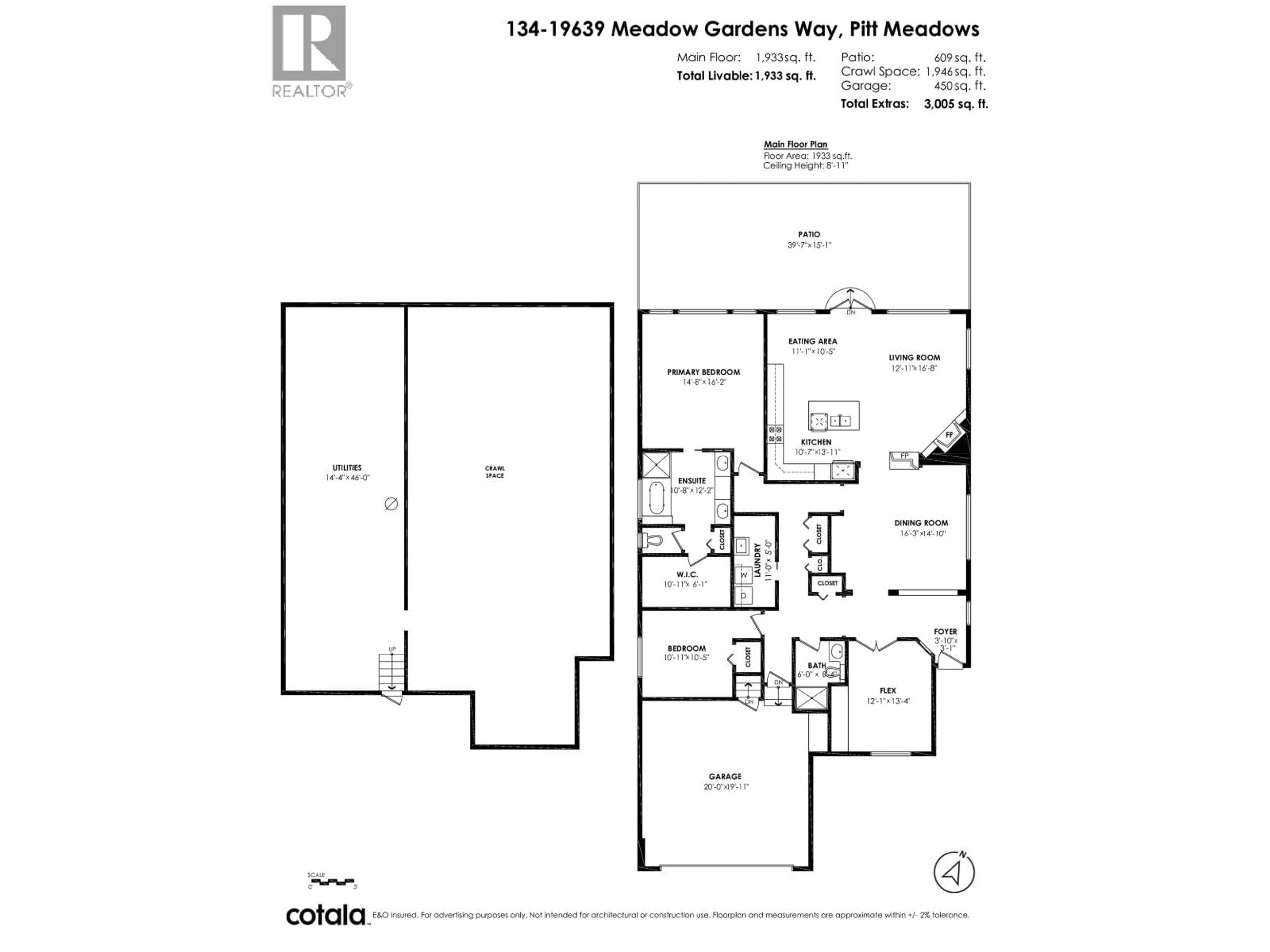 Floor plan for 134 - 19639 MEADOW GARDENS WAY, Pitt Meadows British Columbia V3Y2T5