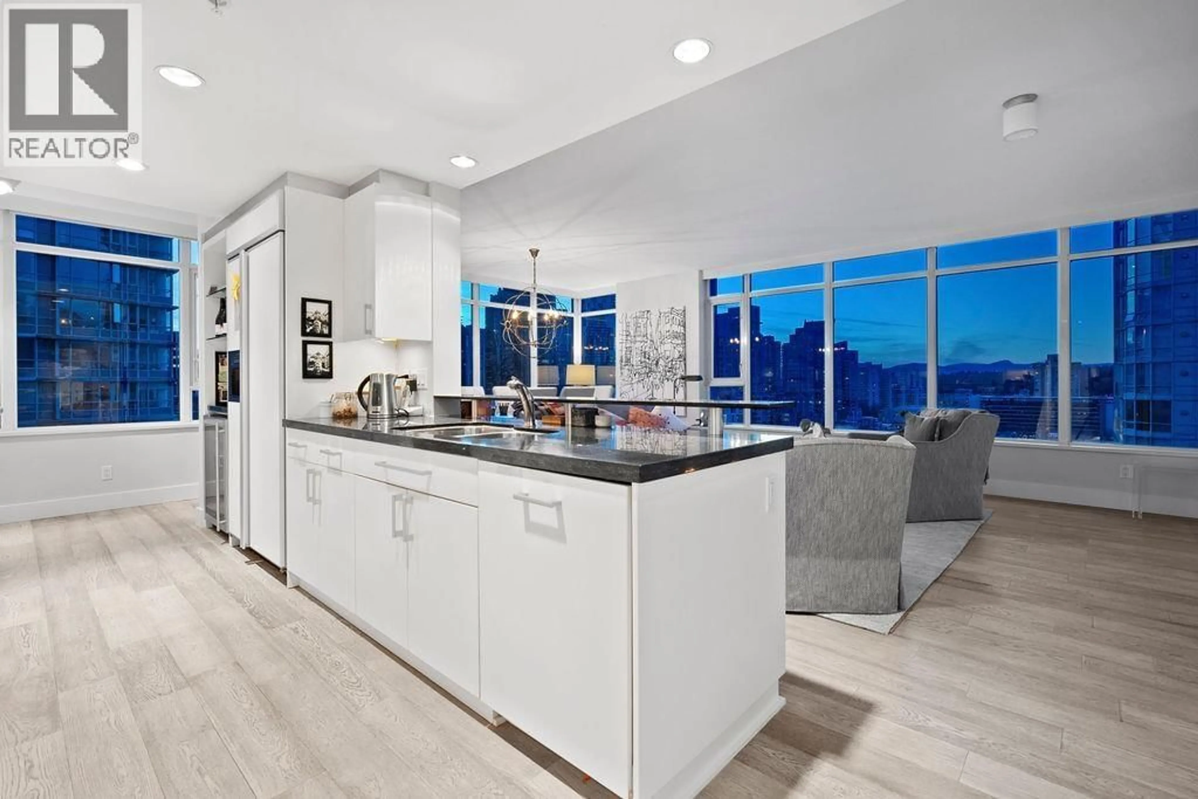 Open concept kitchen, ceramic/tile floor for 1304 - 1281 CORDOVA STREET, Vancouver British Columbia V6C3R5