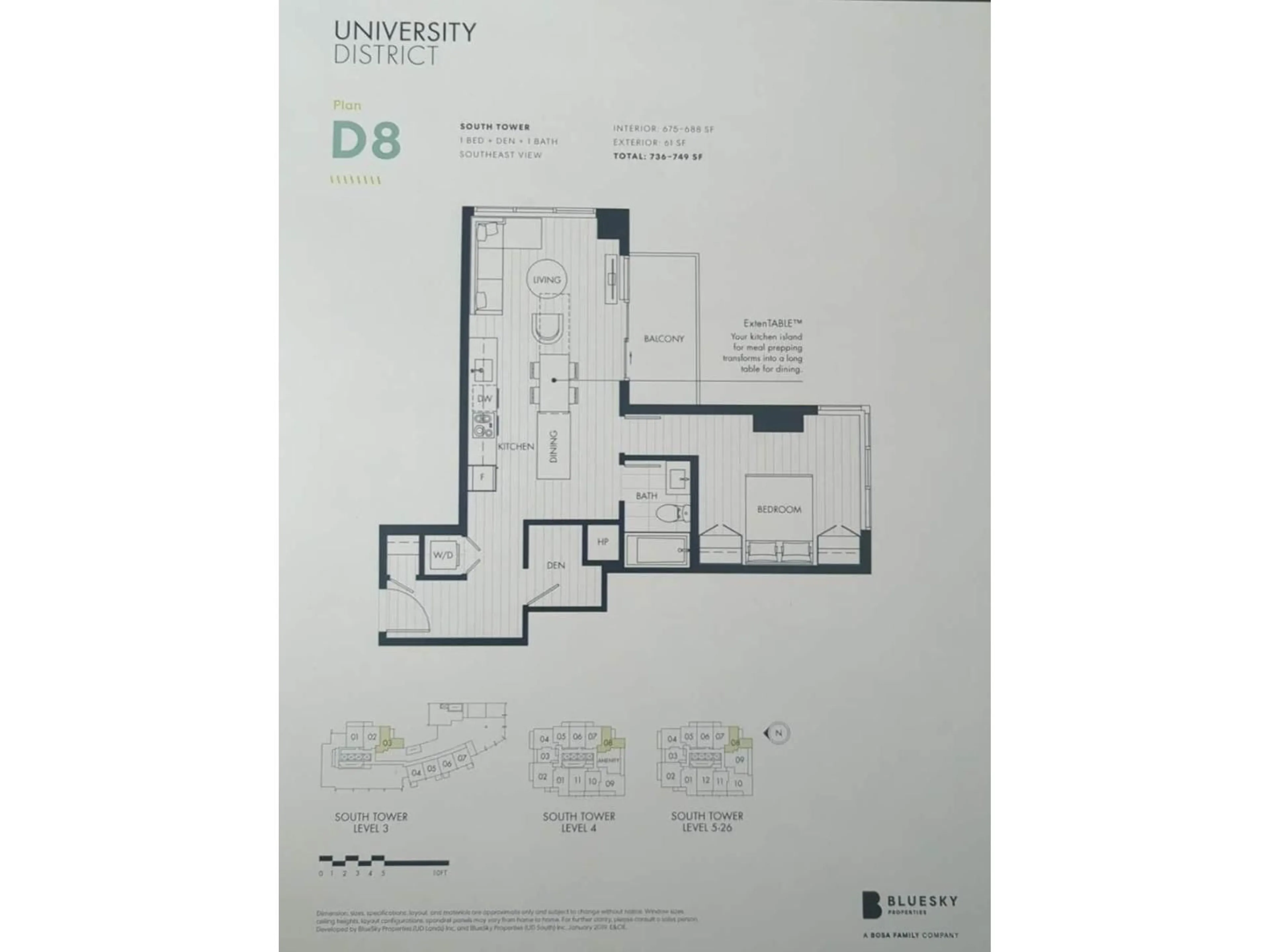 Floor plan for 608 - 10448 UNIVERSITY, Surrey British Columbia V3T0S7