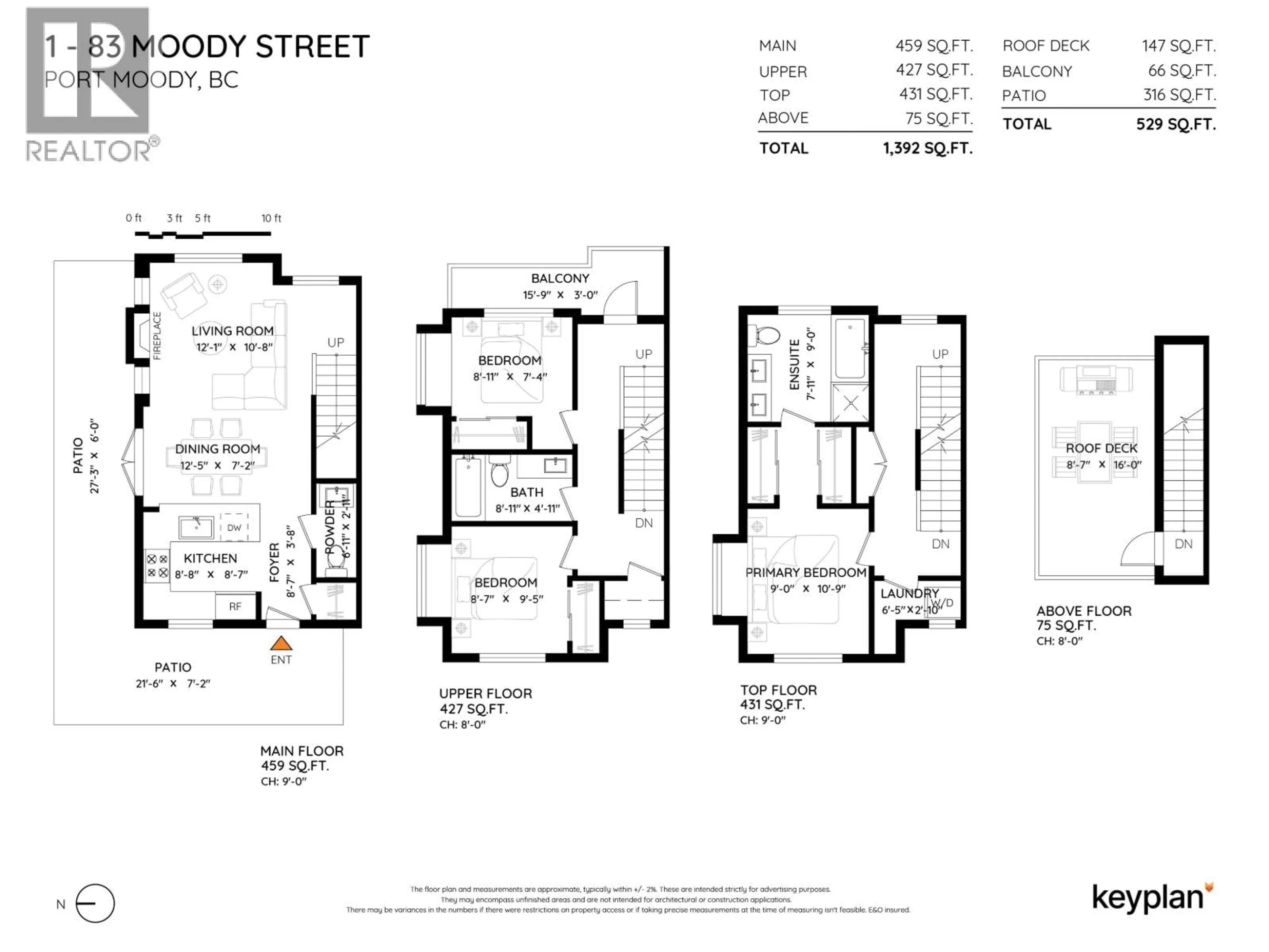 Floor plan for 1 - 83 MOODY STREET, Port Moody British Columbia V3H0K7