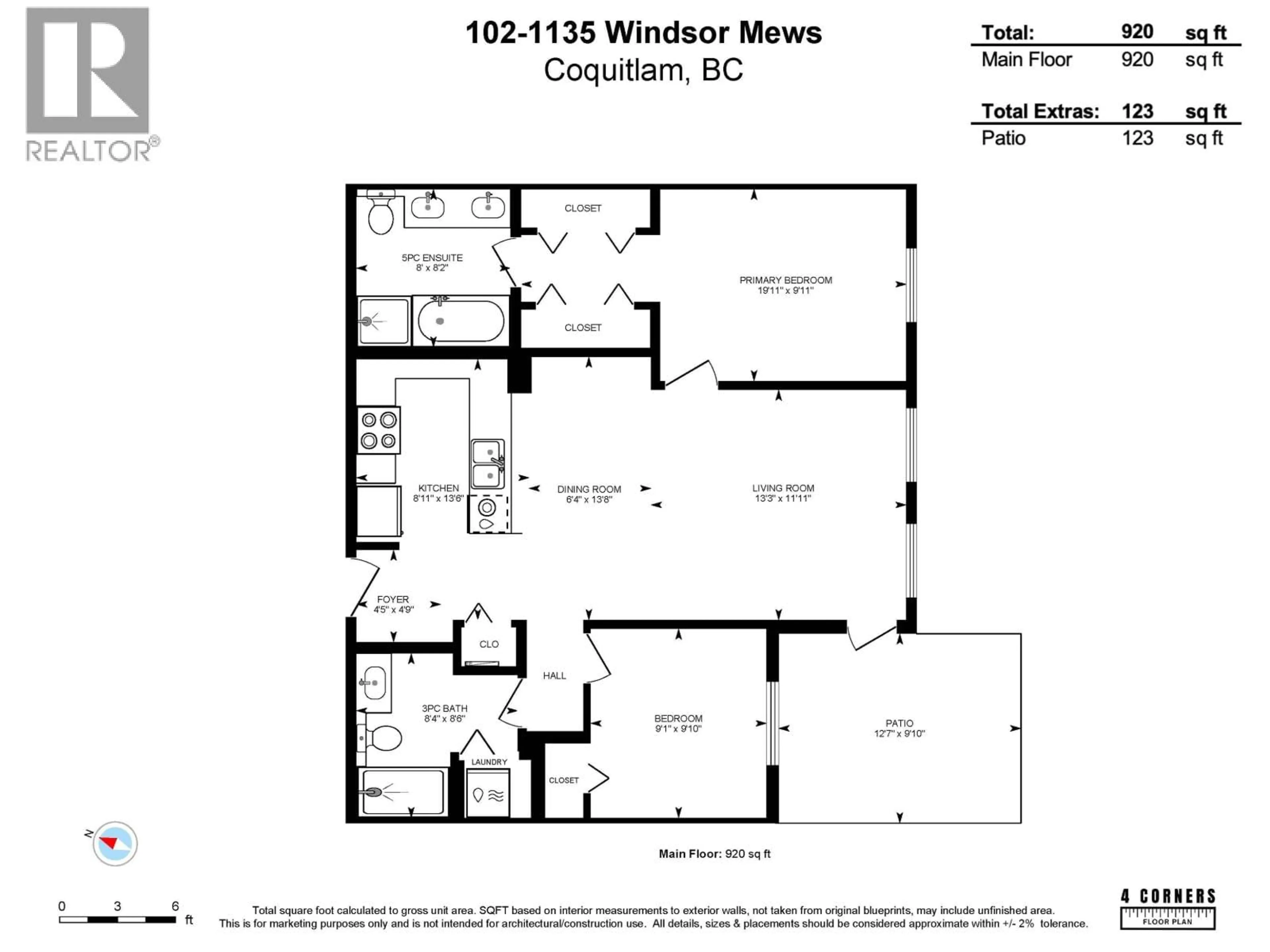 Floor plan for 102 - 1135 WINDSOR MEWS, Coquitlam British Columbia V3B0L2