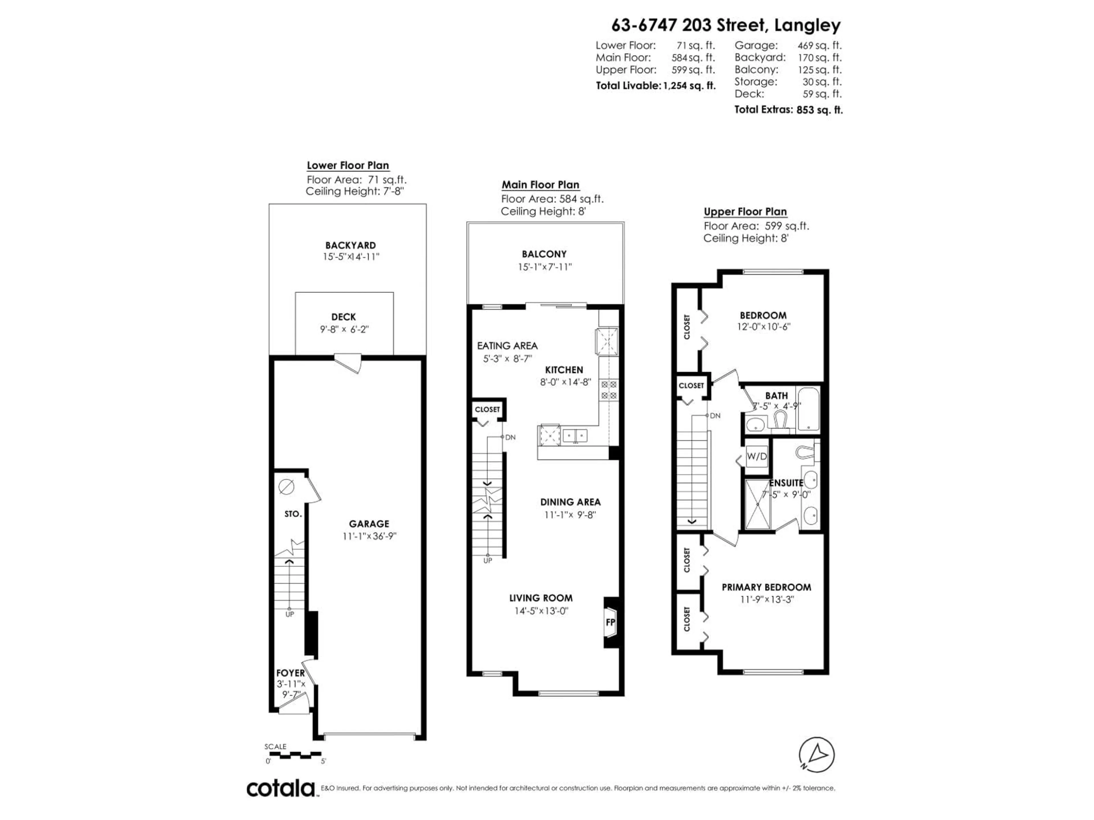 Floor plan for 63 - 6747 203, Langley British Columbia V2Y3B5