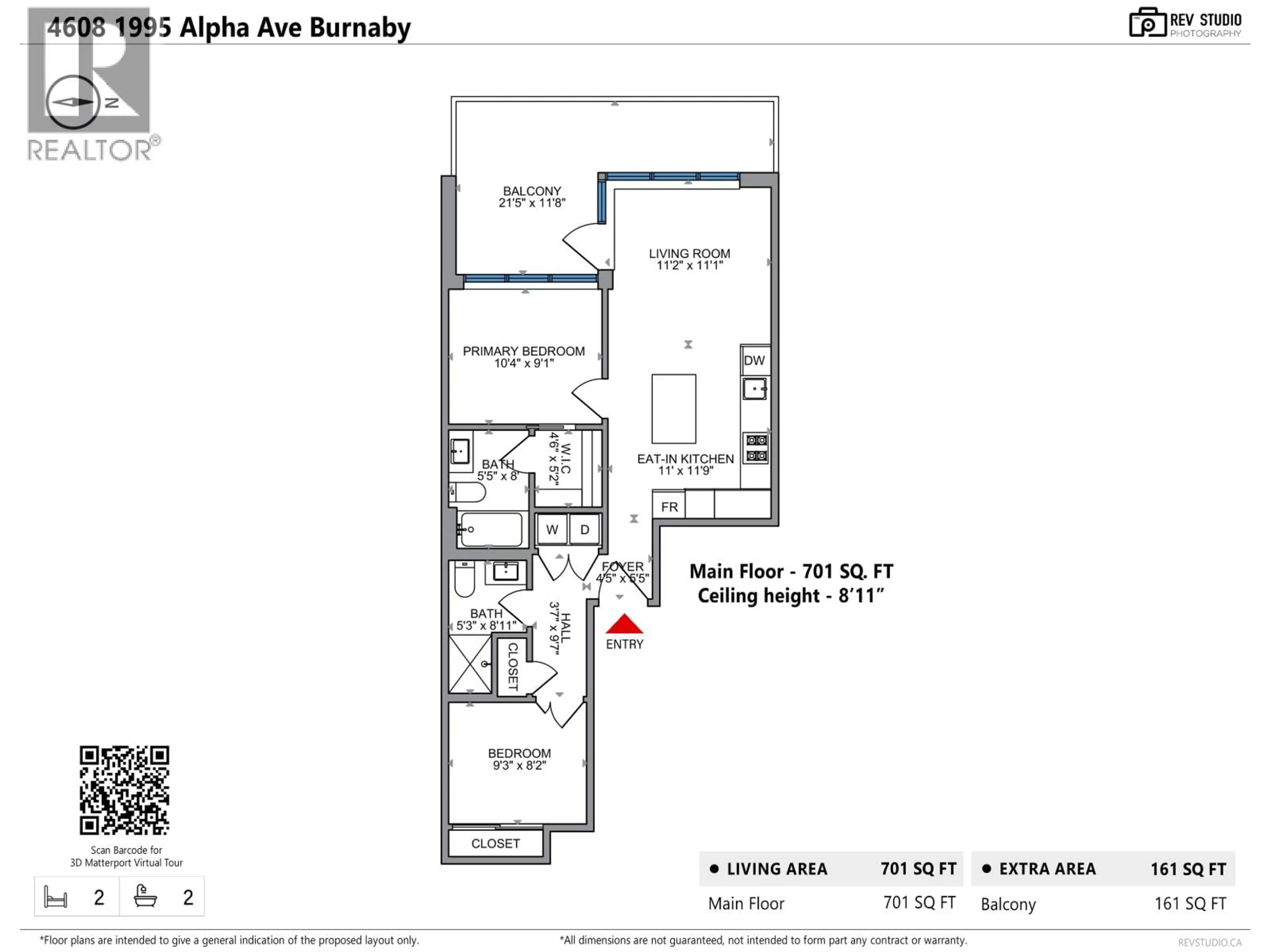 Floor plan for 4608 - 1955 ALPHA WAY, Burnaby British Columbia V5C0K6