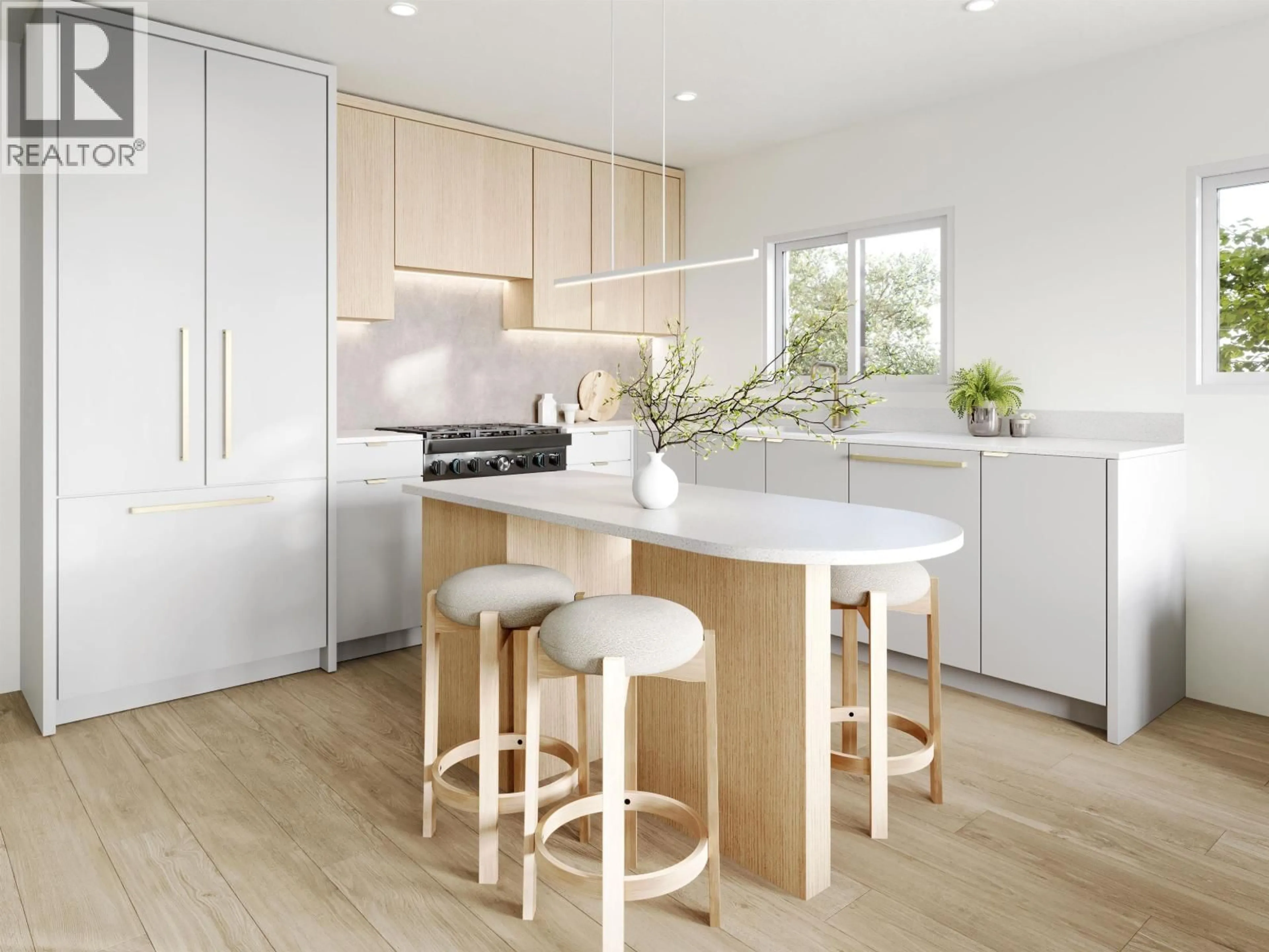 Contemporary kitchen, wood/laminate floor for 101 - 2329 34 AVENUE, Vancouver British Columbia V5R2S6