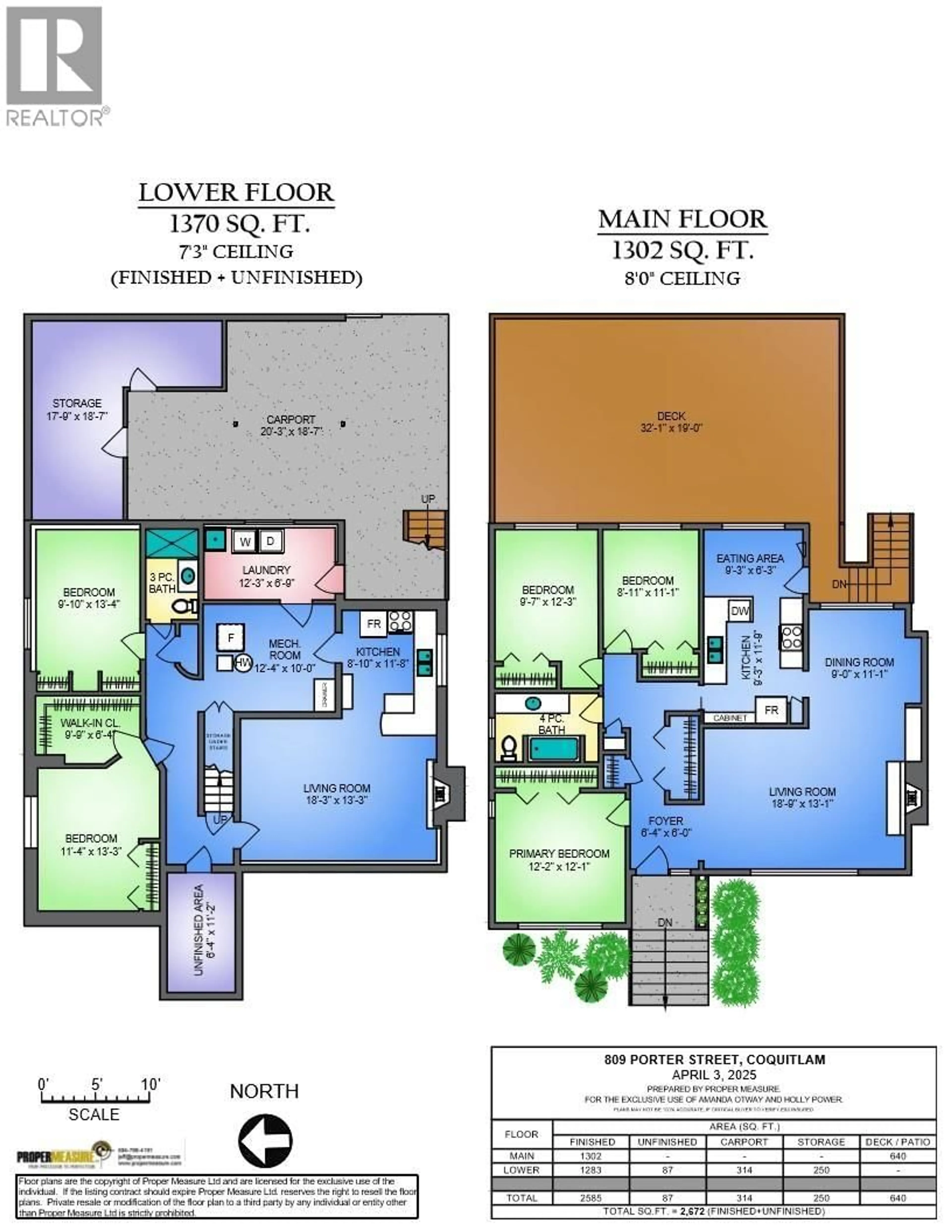 Floor plan for 809 PORTER STREET, Coquitlam British Columbia V3J5B9