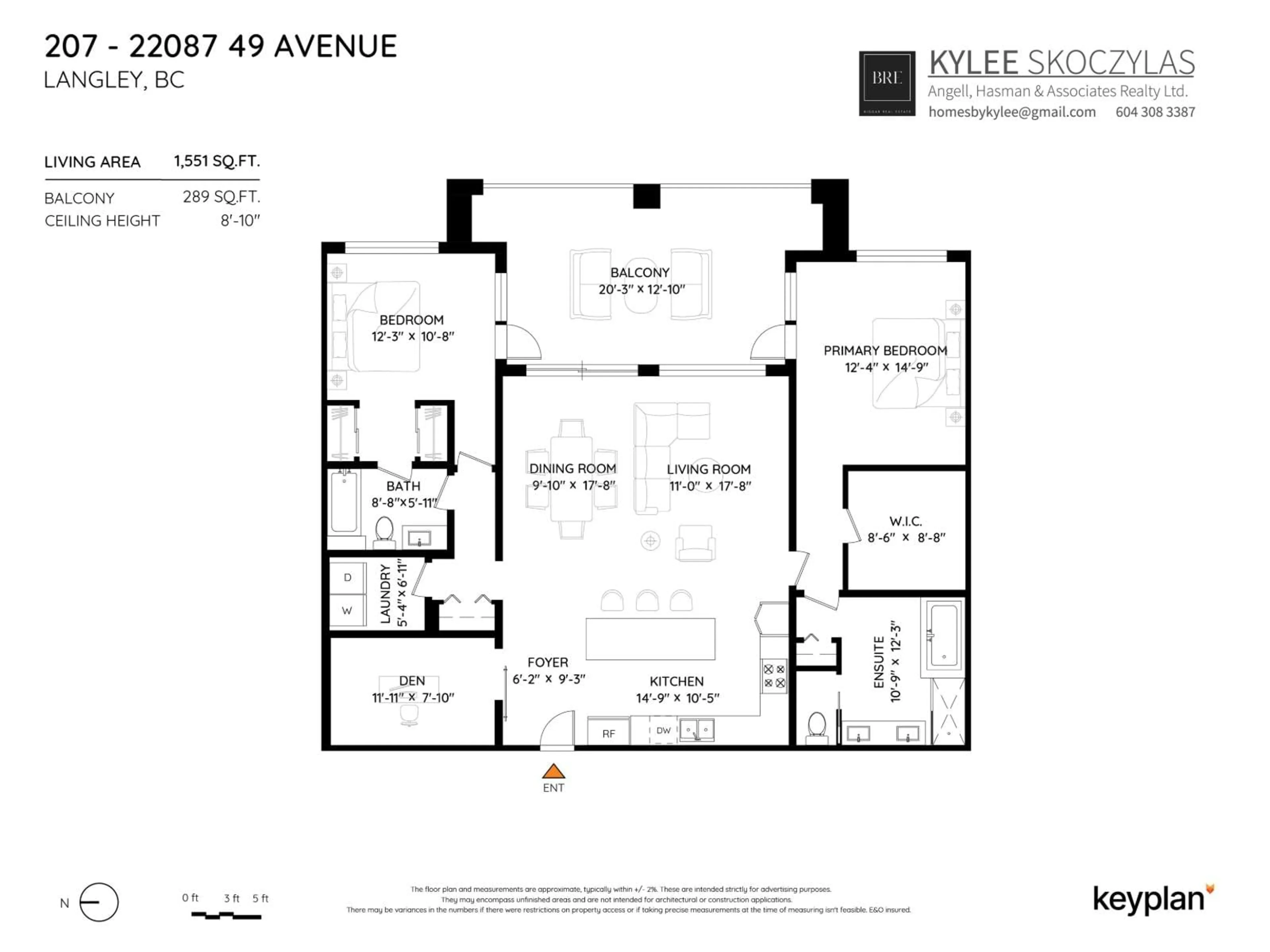 Floor plan for 207 - 22087 49, Langley British Columbia V3A0K4