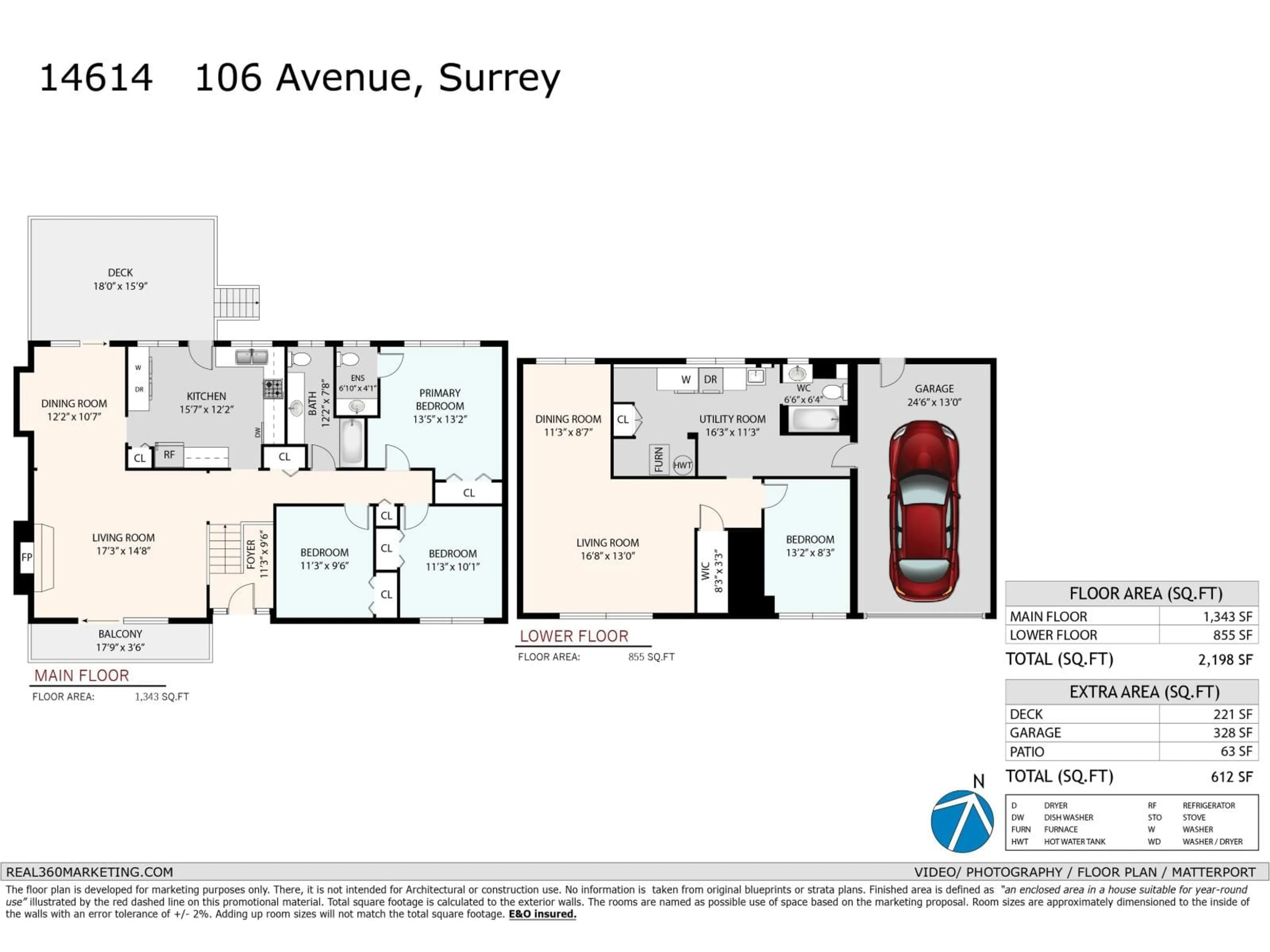 Floor plan for 14614 106TH, Surrey British Columbia V3R5Y1