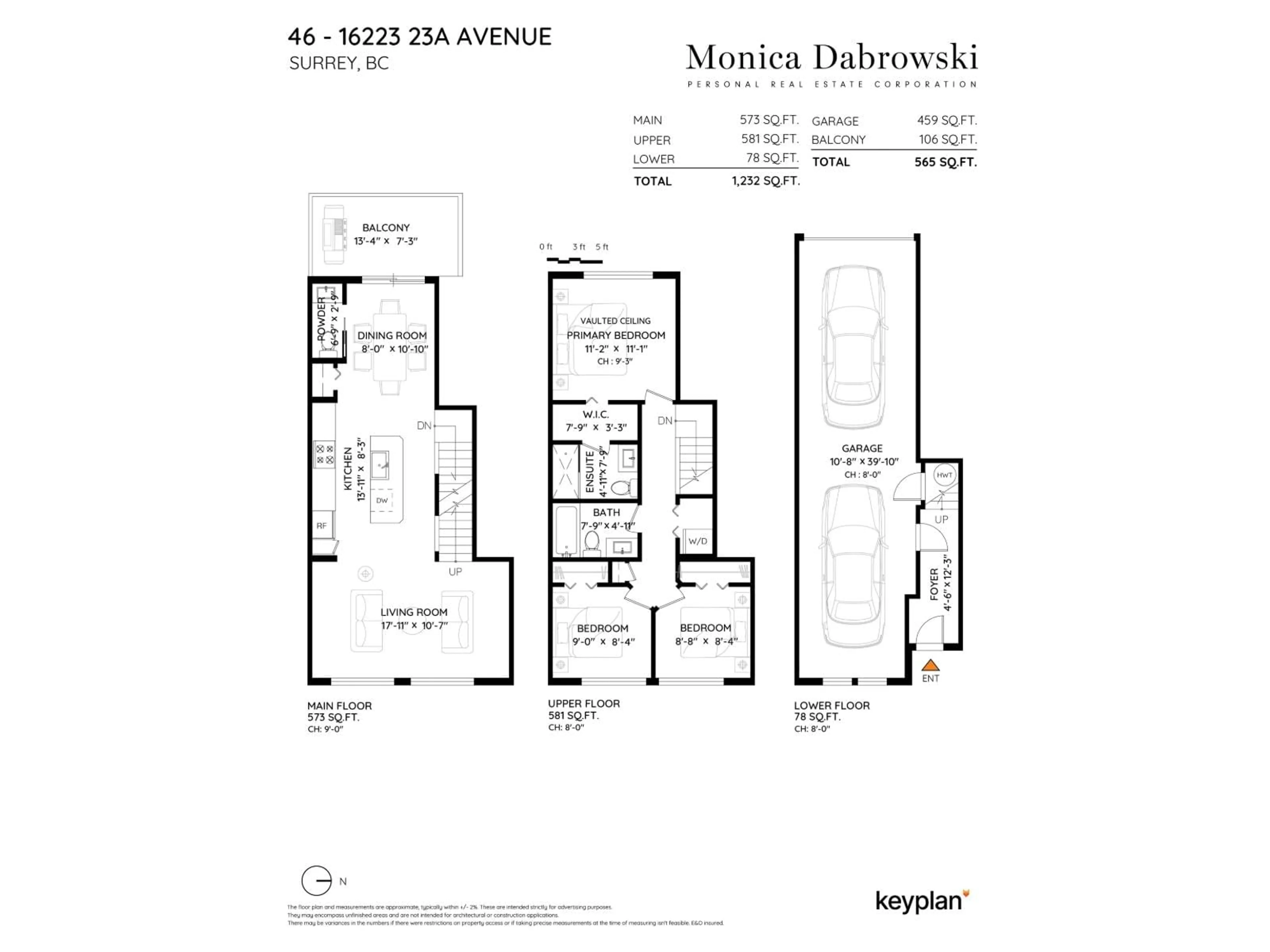 Floor plan for 46 - 16223 23A, Surrey British Columbia V3Z6P4
