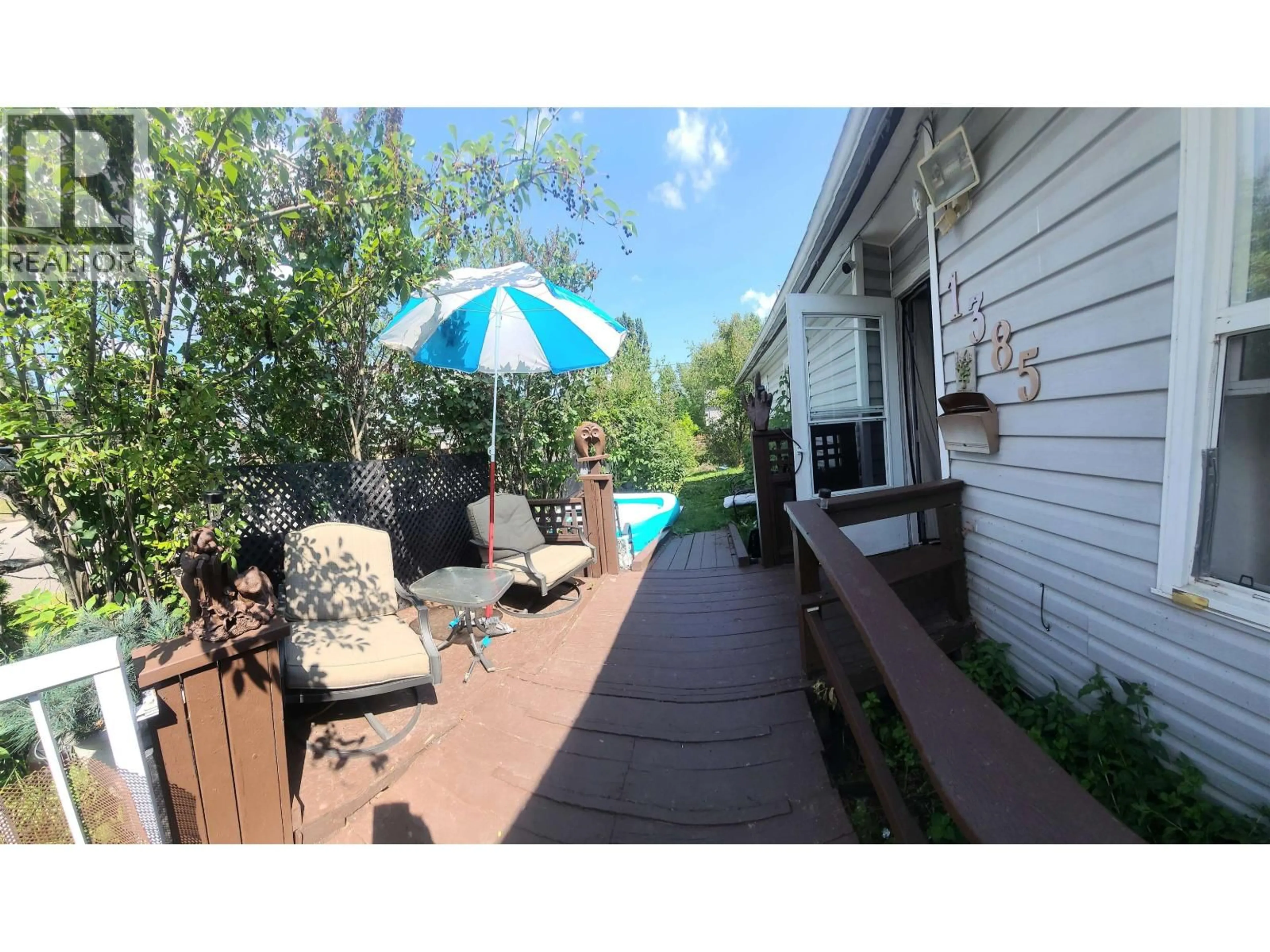 Patio, water/lake/river/ocean view for 1385 MILBURN AVENUE, Prince George British Columbia V2L4E9