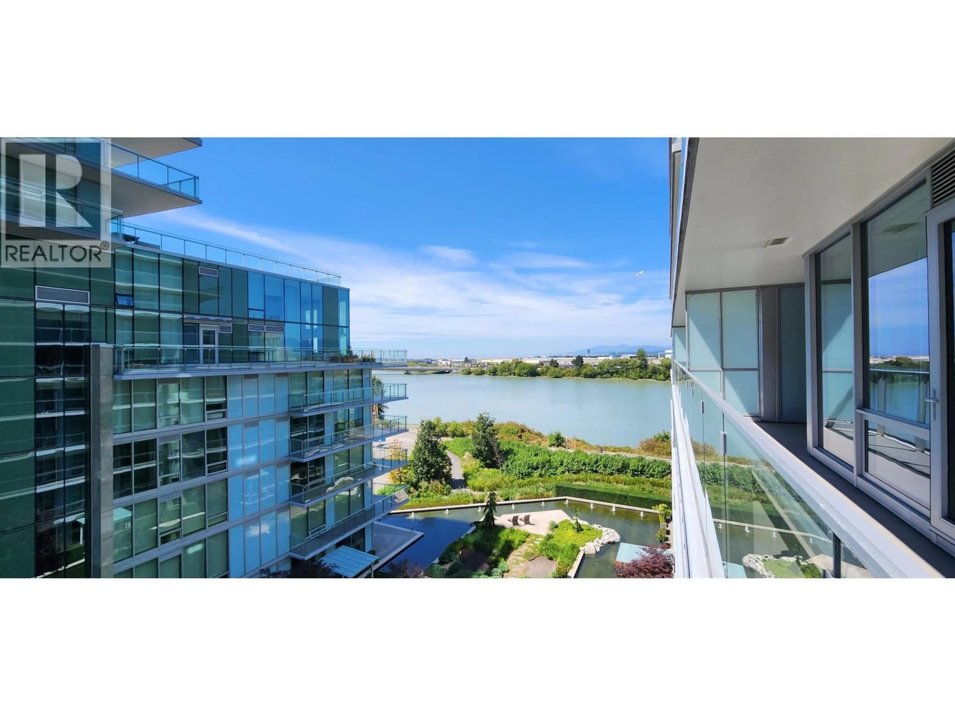 Balcony in the apartment, water/lake/river/ocean view for 611 - 6633 PEARSON WAY, Richmond British Columbia V7C0C4
