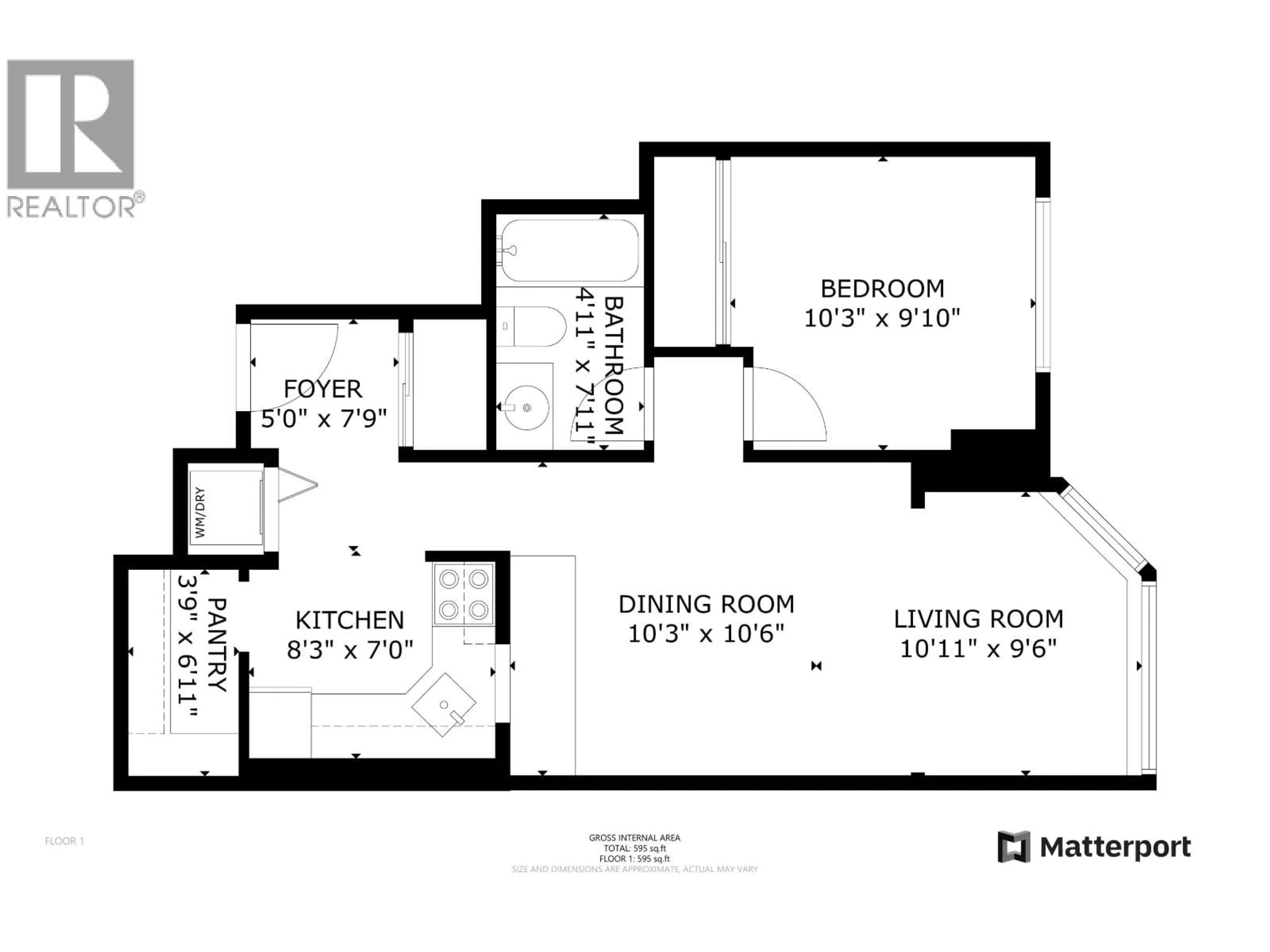 Floor plan for 605 - 888 PACIFIC STREET, Vancouver British Columbia V6Z2S6