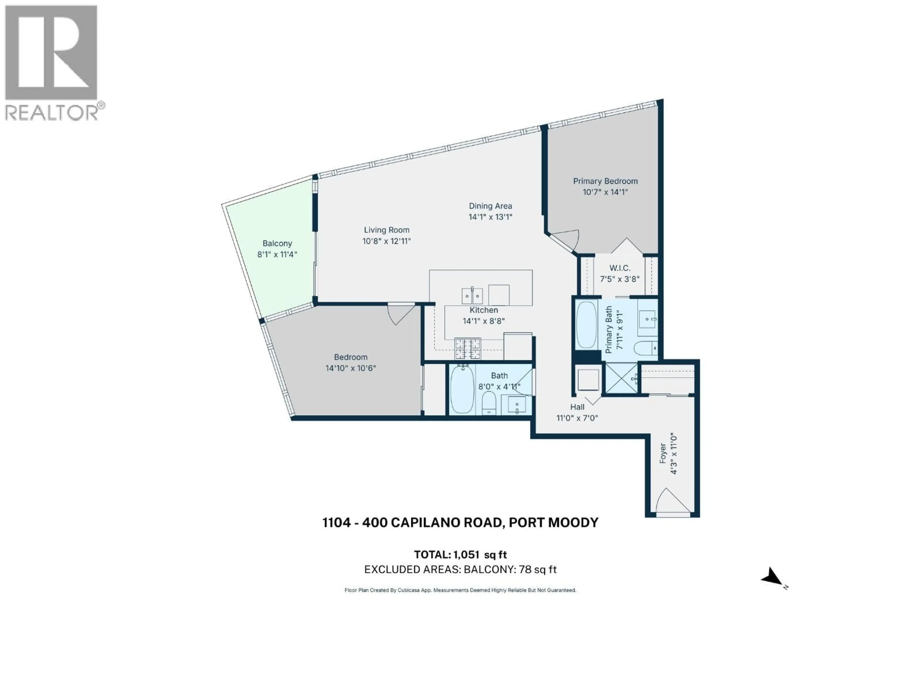 Floor plan for 1104 - 400 CAPILANO ROAD, Port Moody British Columbia V3H0E1