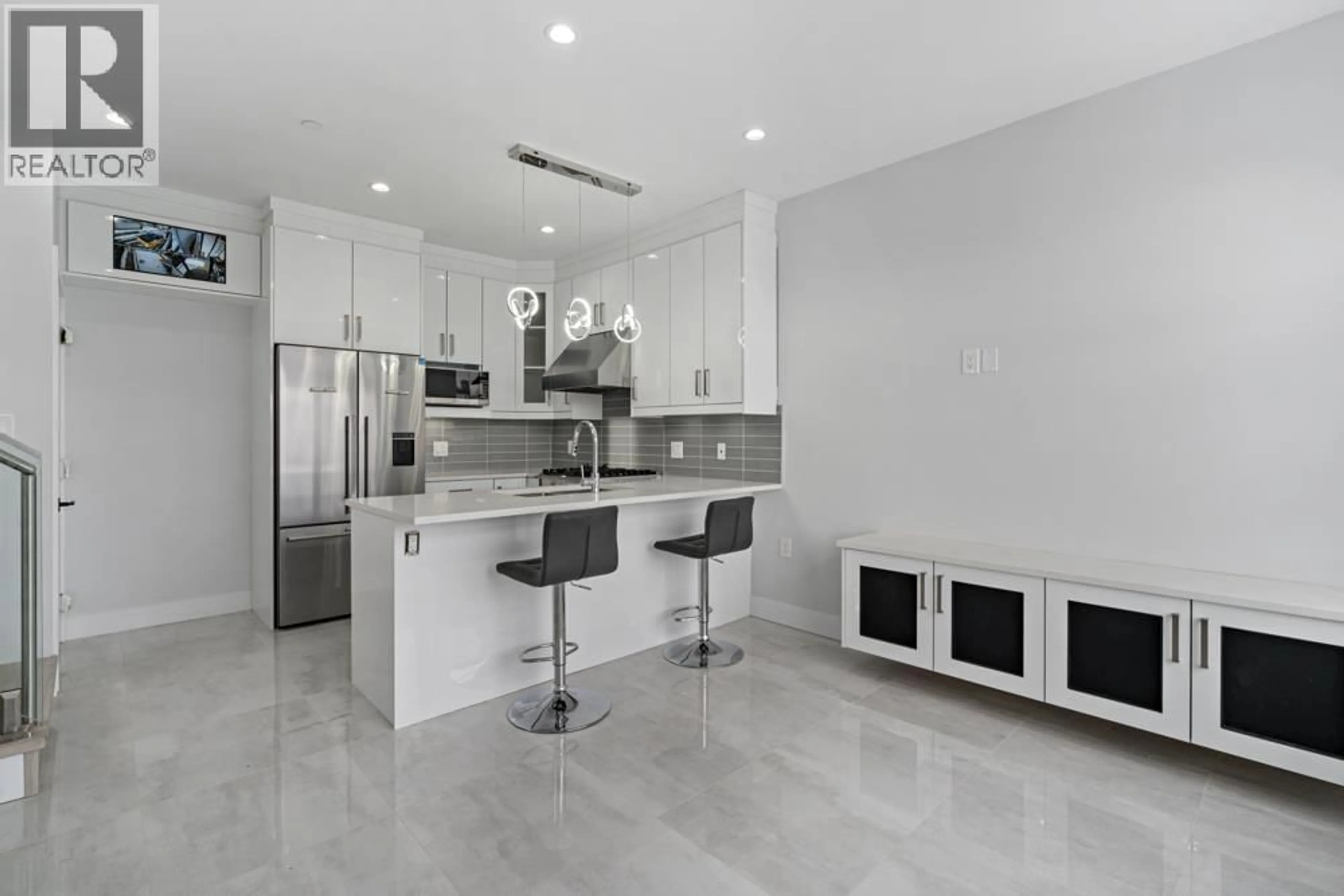 Contemporary kitchen, ceramic/tile floor for 6751 KNIGHT STREET, Vancouver British Columbia V5P2W4