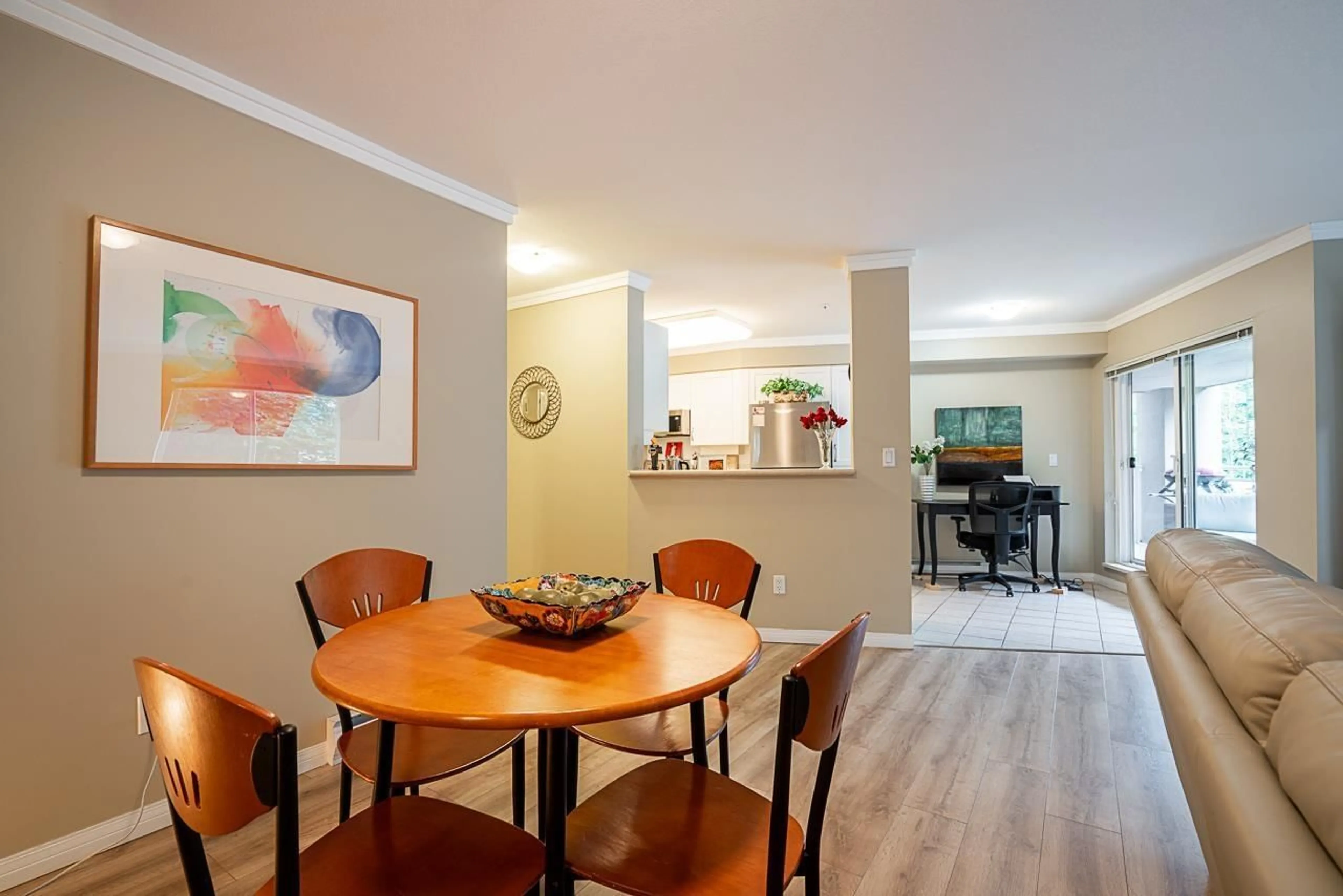 Dining room, wood/laminate floor for 210 - 15150 29A, Surrey British Columbia V4P3B1