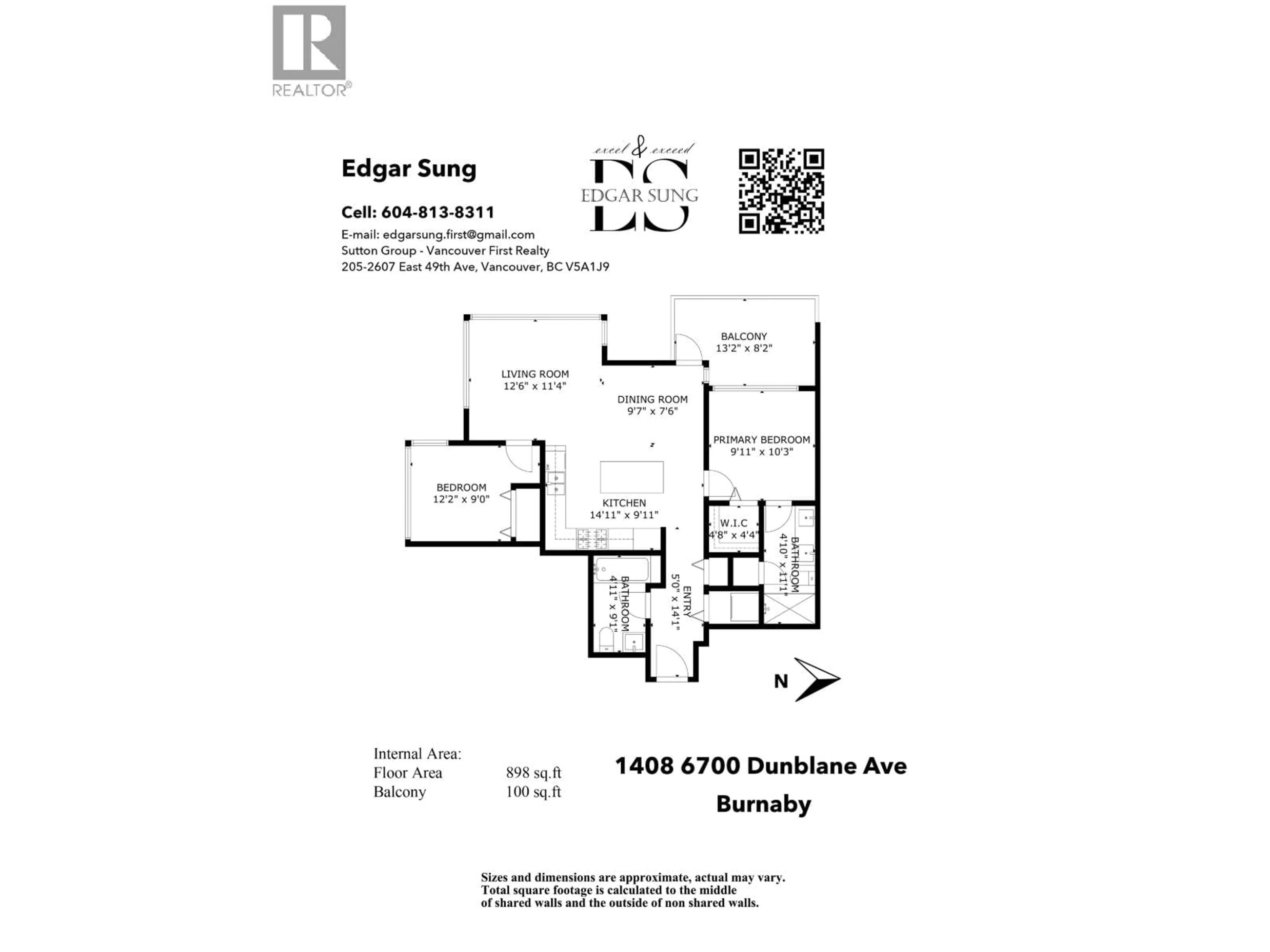 Floor plan for 1408 - 6700 DUNBLANE AVENUE, Burnaby British Columbia V5H0J3