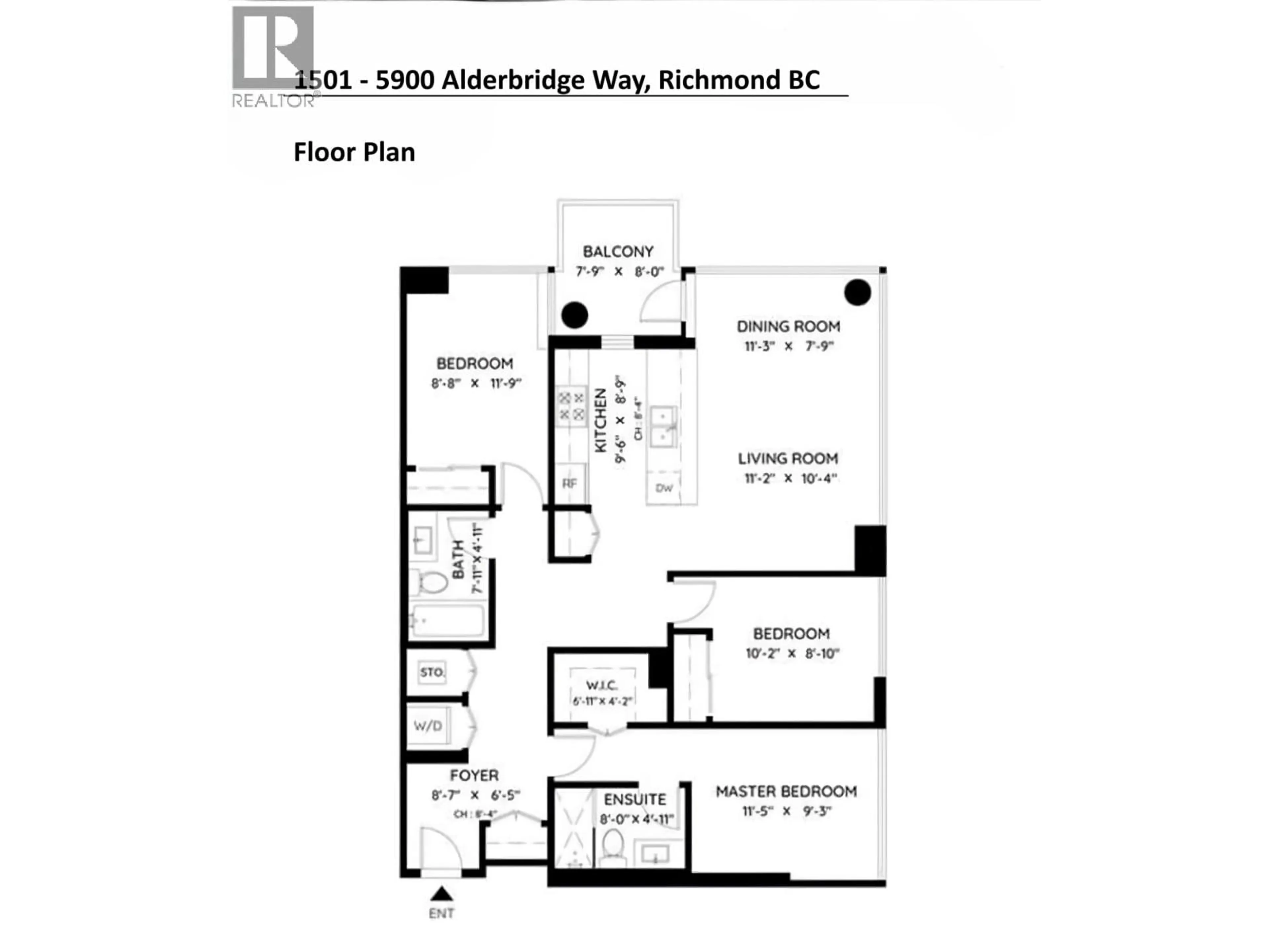 Floor plan for 1501 - 5900 ALDERBRIDGE WAY, Richmond British Columbia V6X0B6
