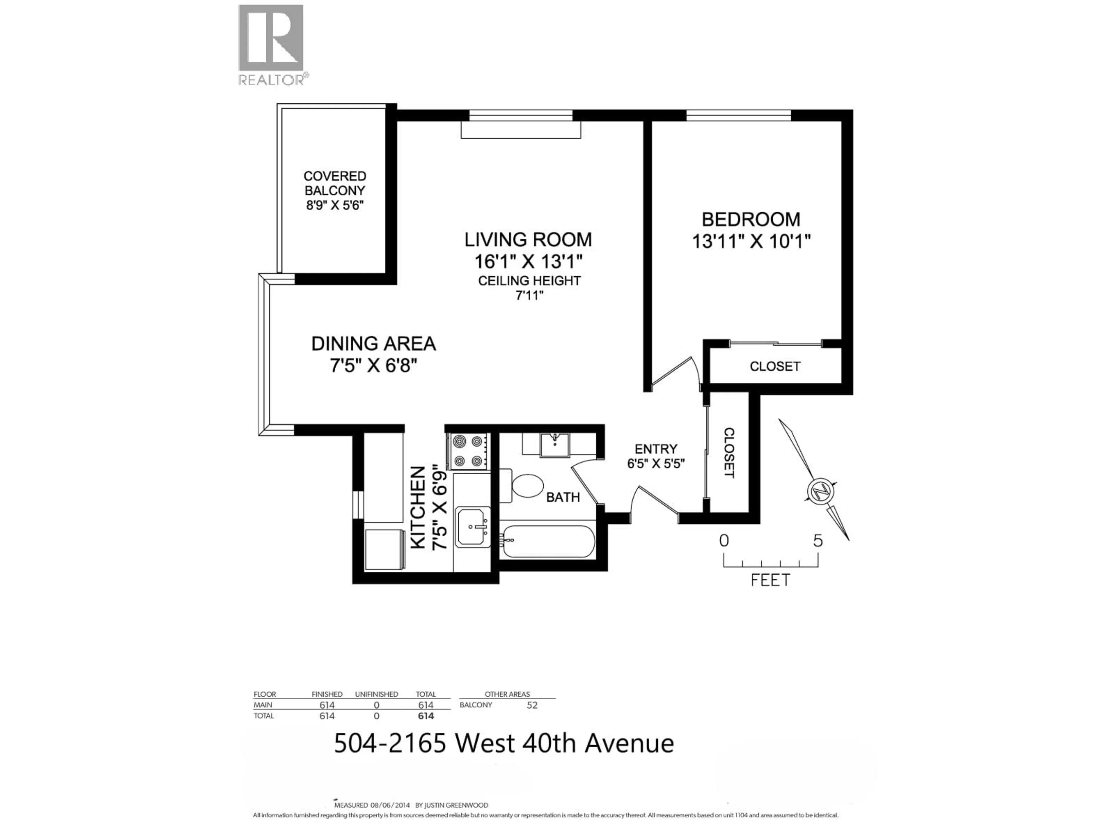 Floor plan for 504 - 2165 40TH AVENUE, Vancouver British Columbia V6M1W4
