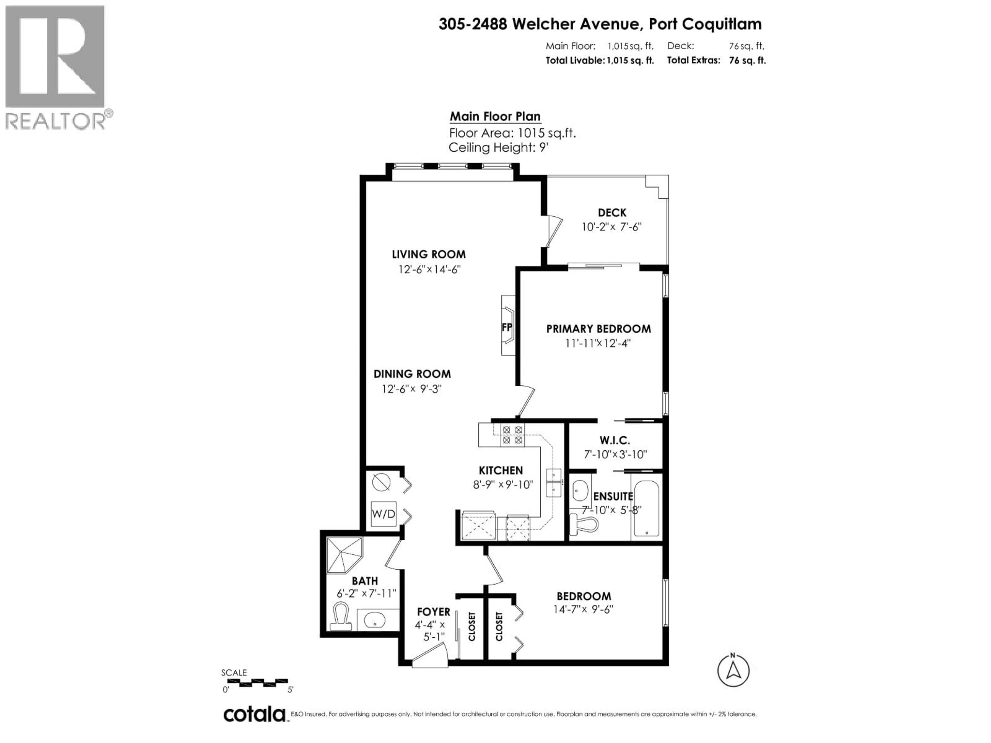 Floor plan for 305 - 2488 WELCHER AVENUE, Port Coquitlam British Columbia V3C1X7