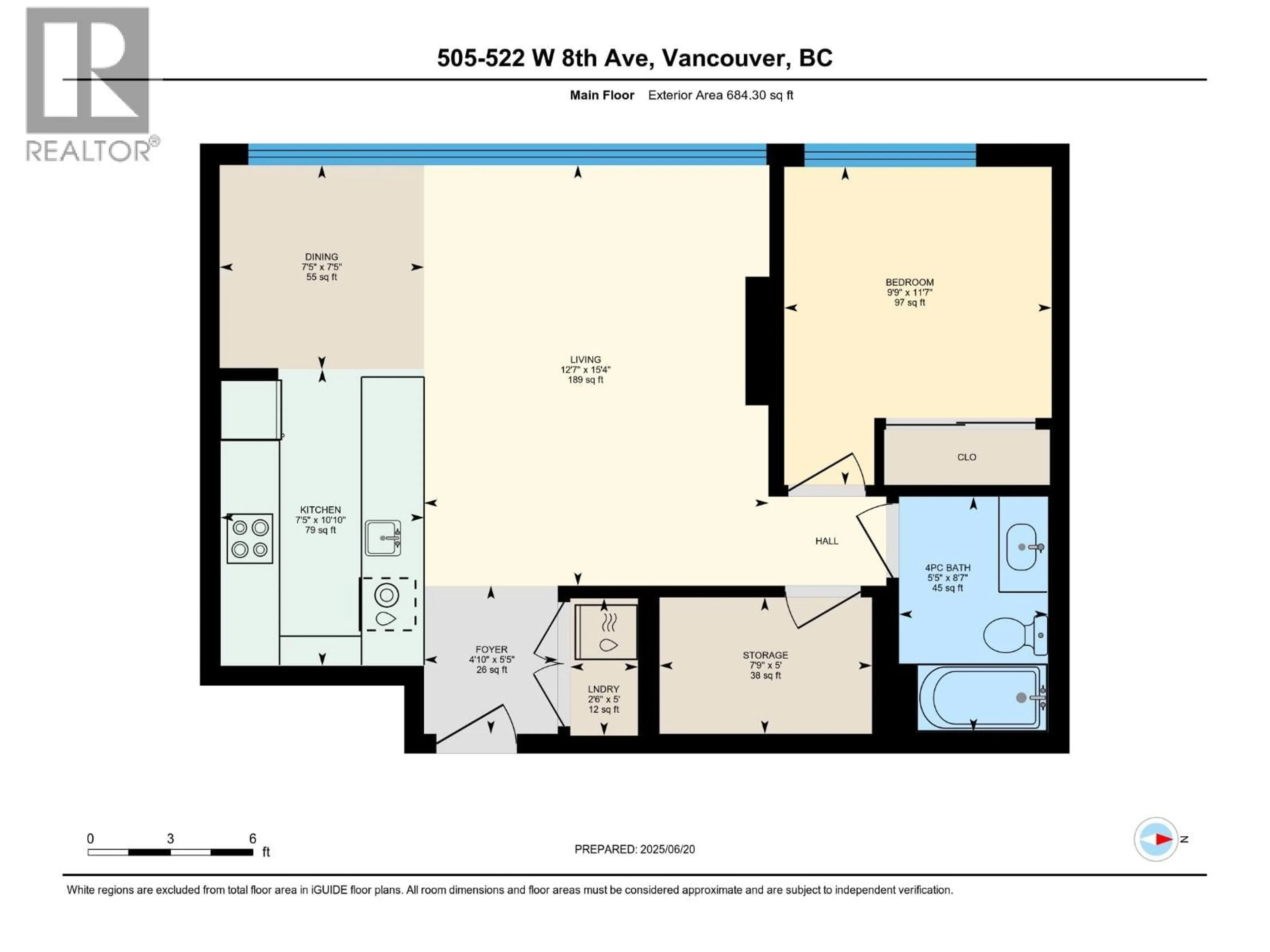 Floor plan for 505 - 522 8TH AVENUE, Vancouver British Columbia V5Z0A9