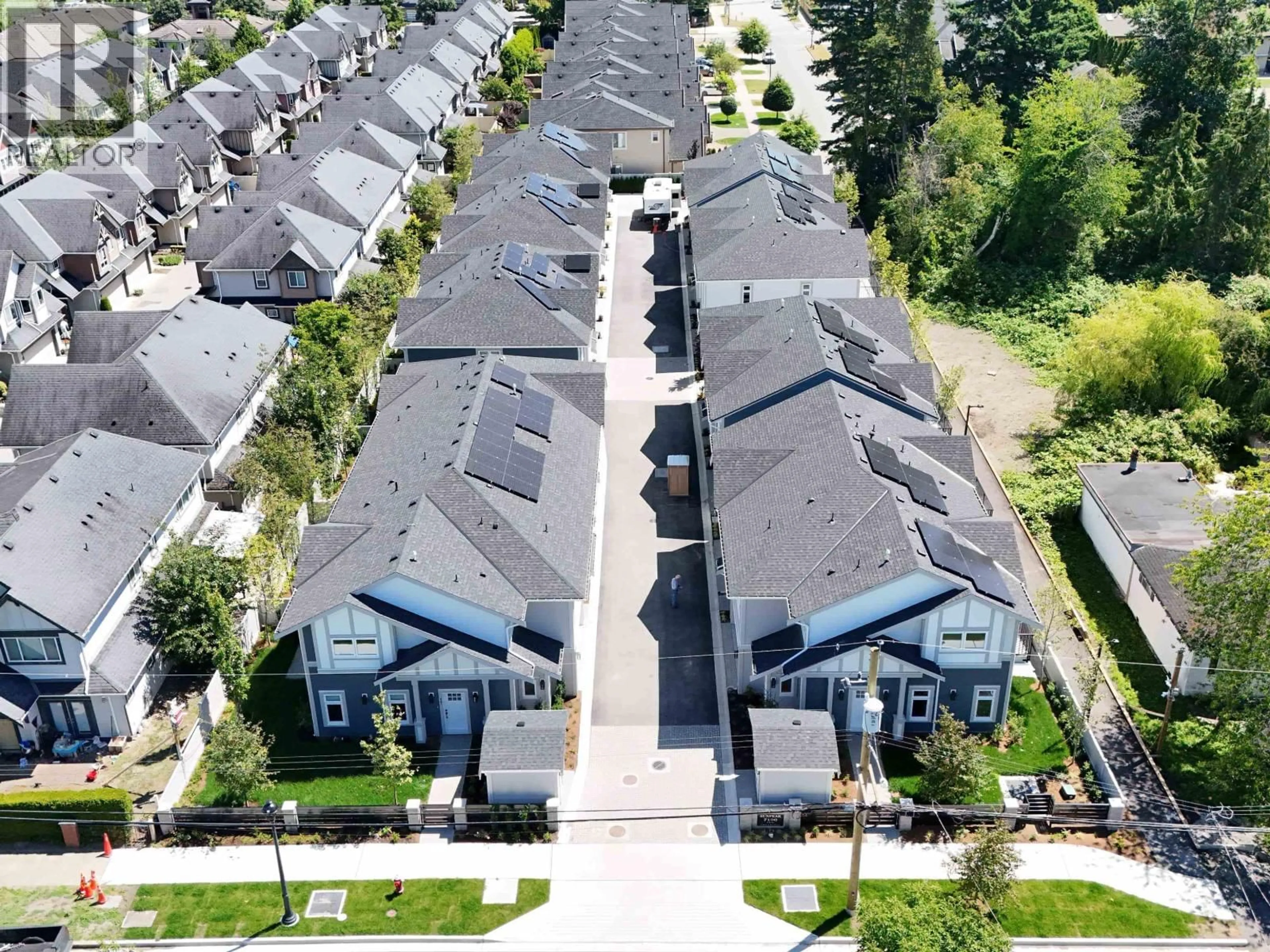 A pic from outside/outdoor area/front of a property/back of a property/a pic from drone, street for 5 - 7100 ASH STREET, Richmond British Columbia V6Y0N4