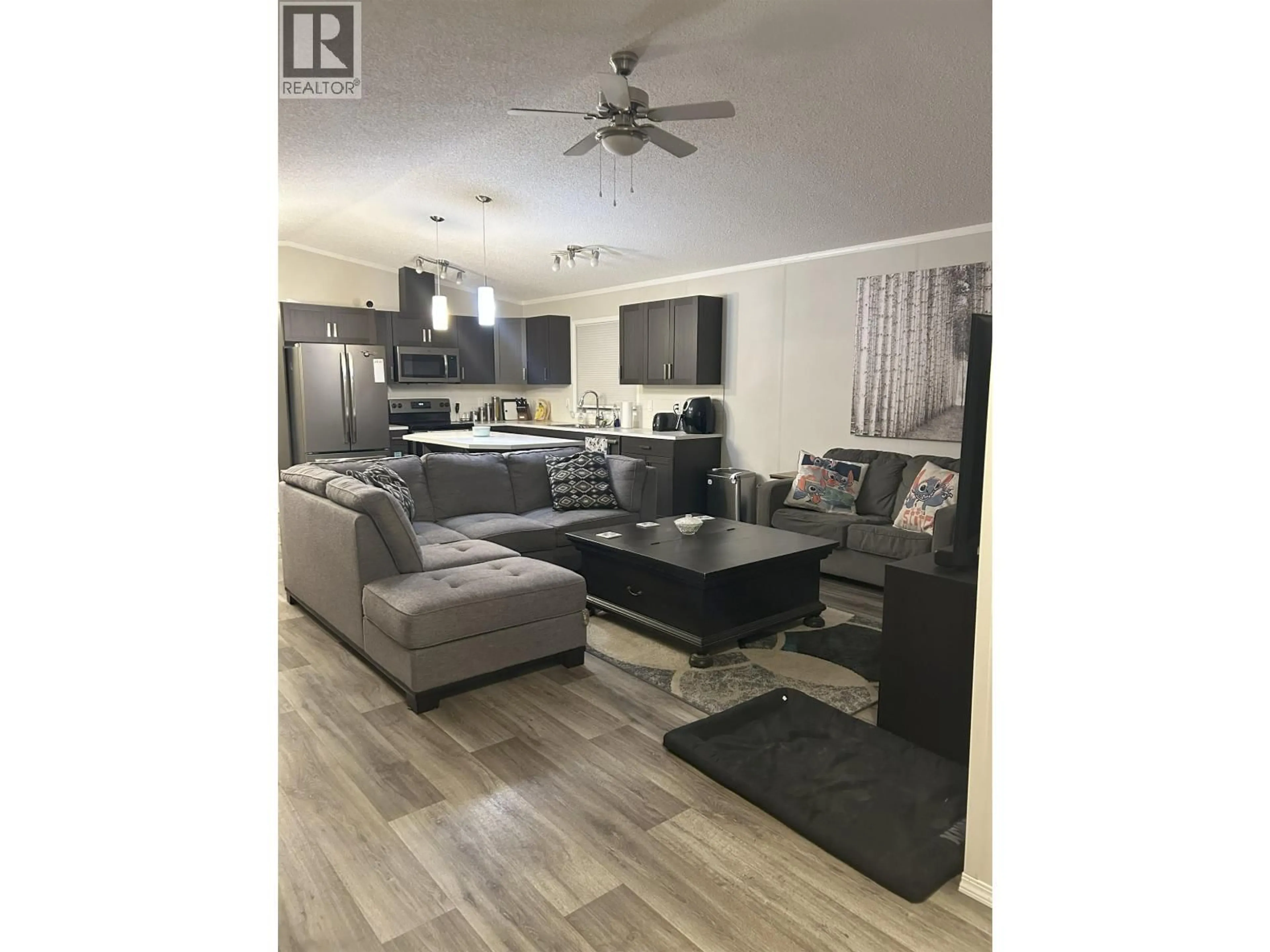 Living room with furniture, wood/laminate floor for 45 - 5164 HART HIGHWAY, Prince George British Columbia V2K3A1