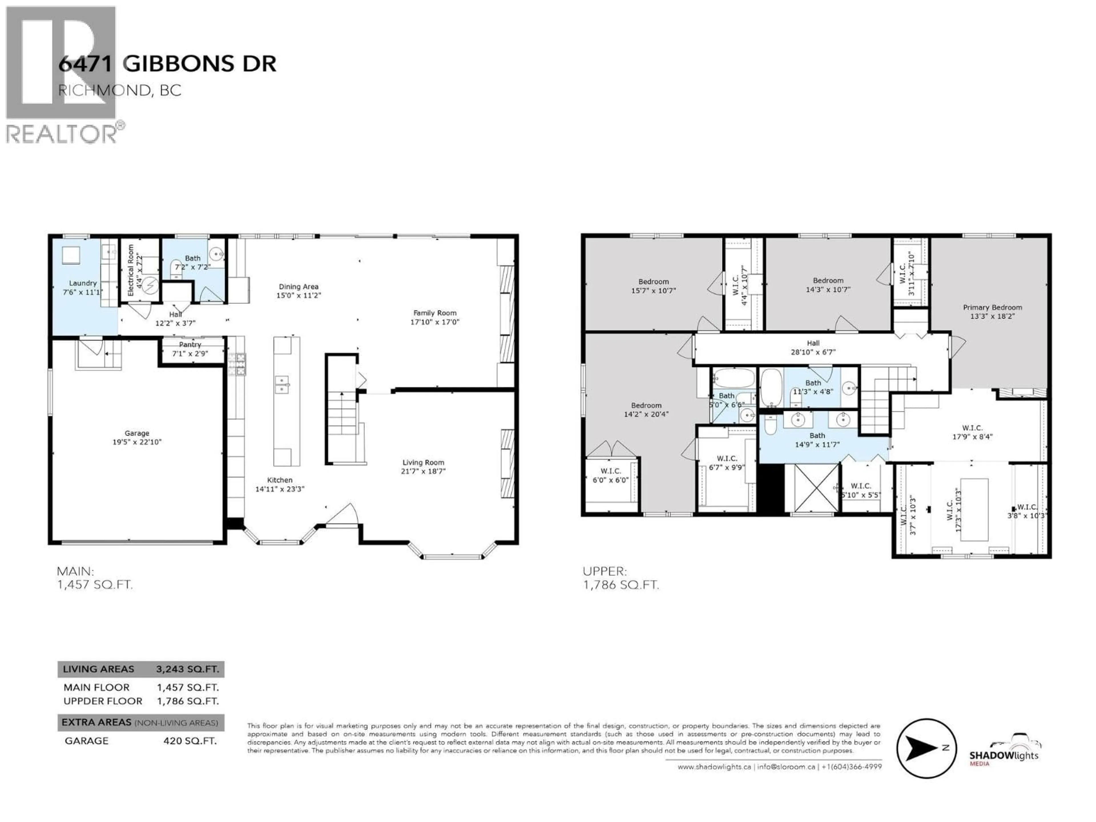 Floor plan for 6471 GIBBONS DRIVE, Richmond British Columbia V7C2C9