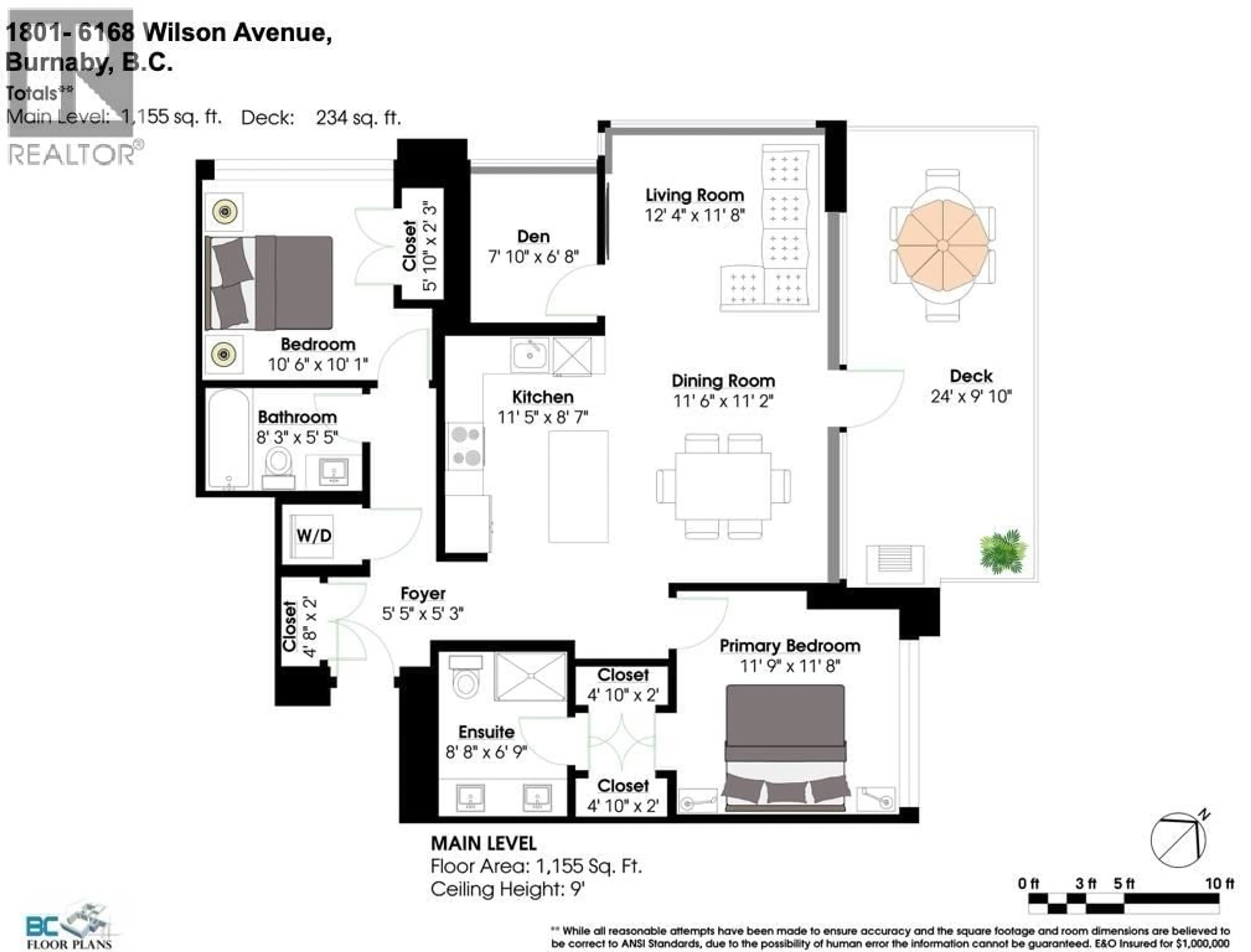 Floor plan for 1801 - 6168 WILSON AVENUE, Burnaby British Columbia V5H0B2