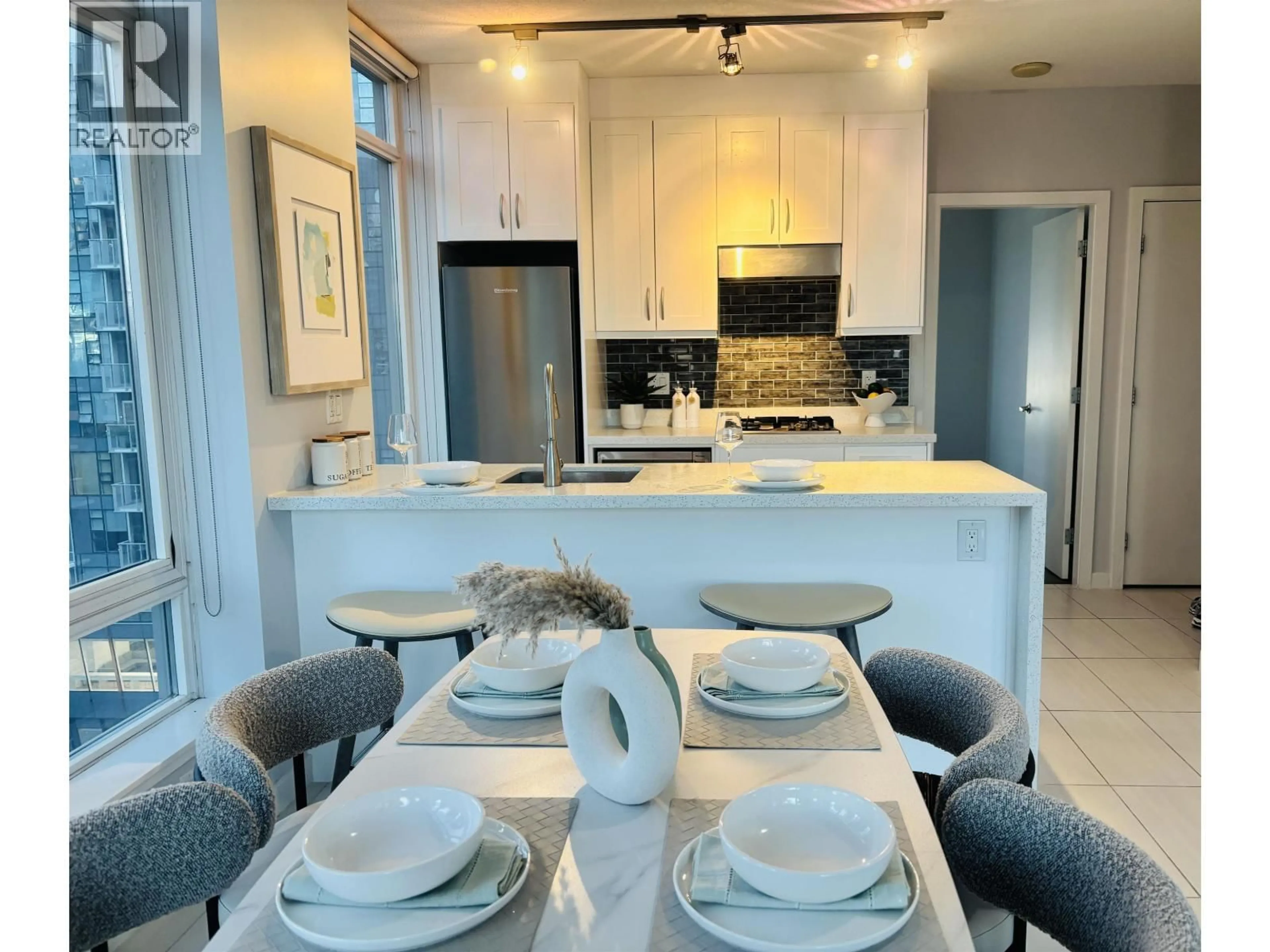 Open concept kitchen, ceramic/tile floor for 1203 - 1252 HORNBY STREET, Vancouver British Columbia V6Z0A3