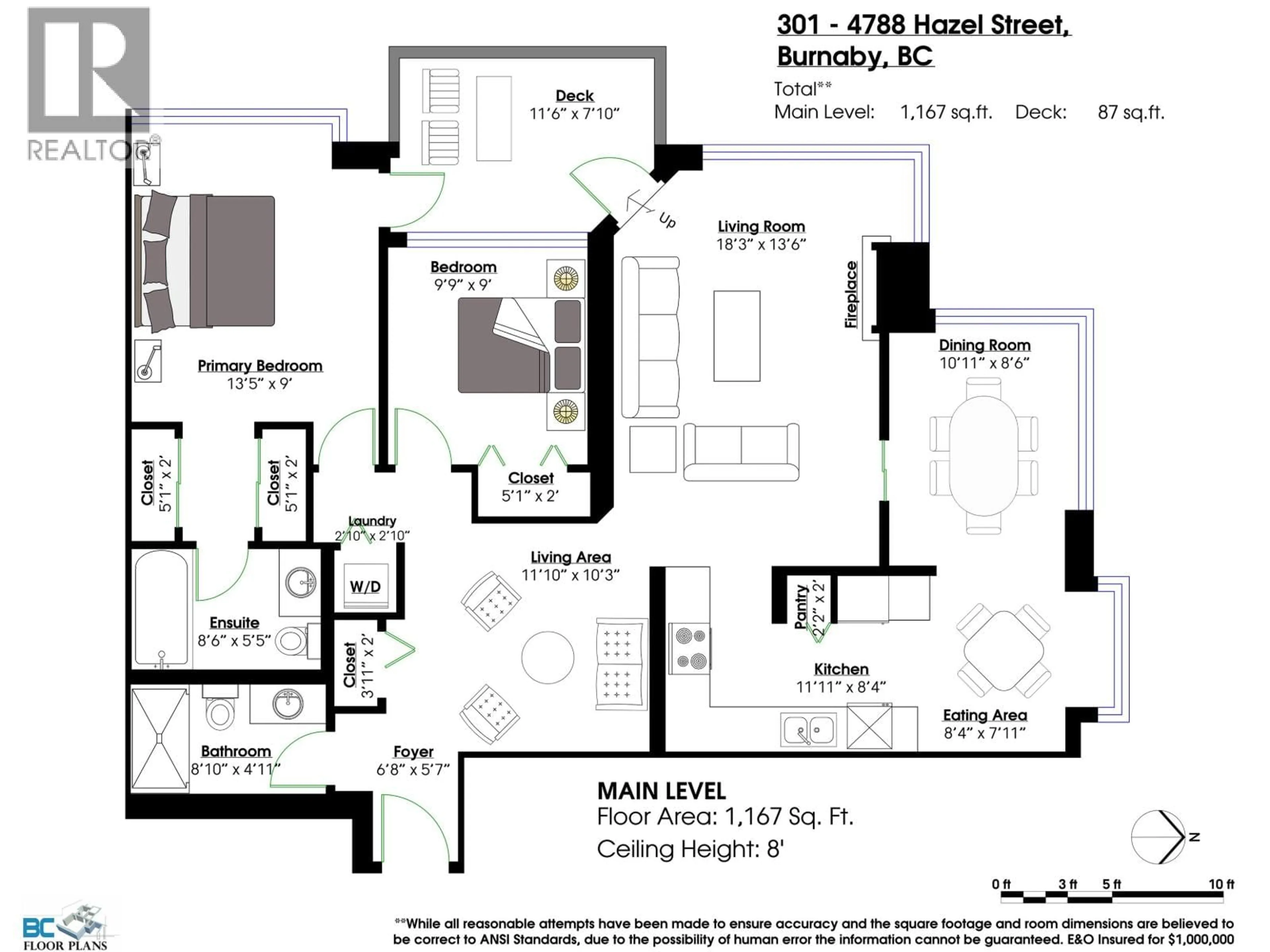 Floor plan for 301 - 4788 HAZEL STREET, Burnaby British Columbia V5H4V9