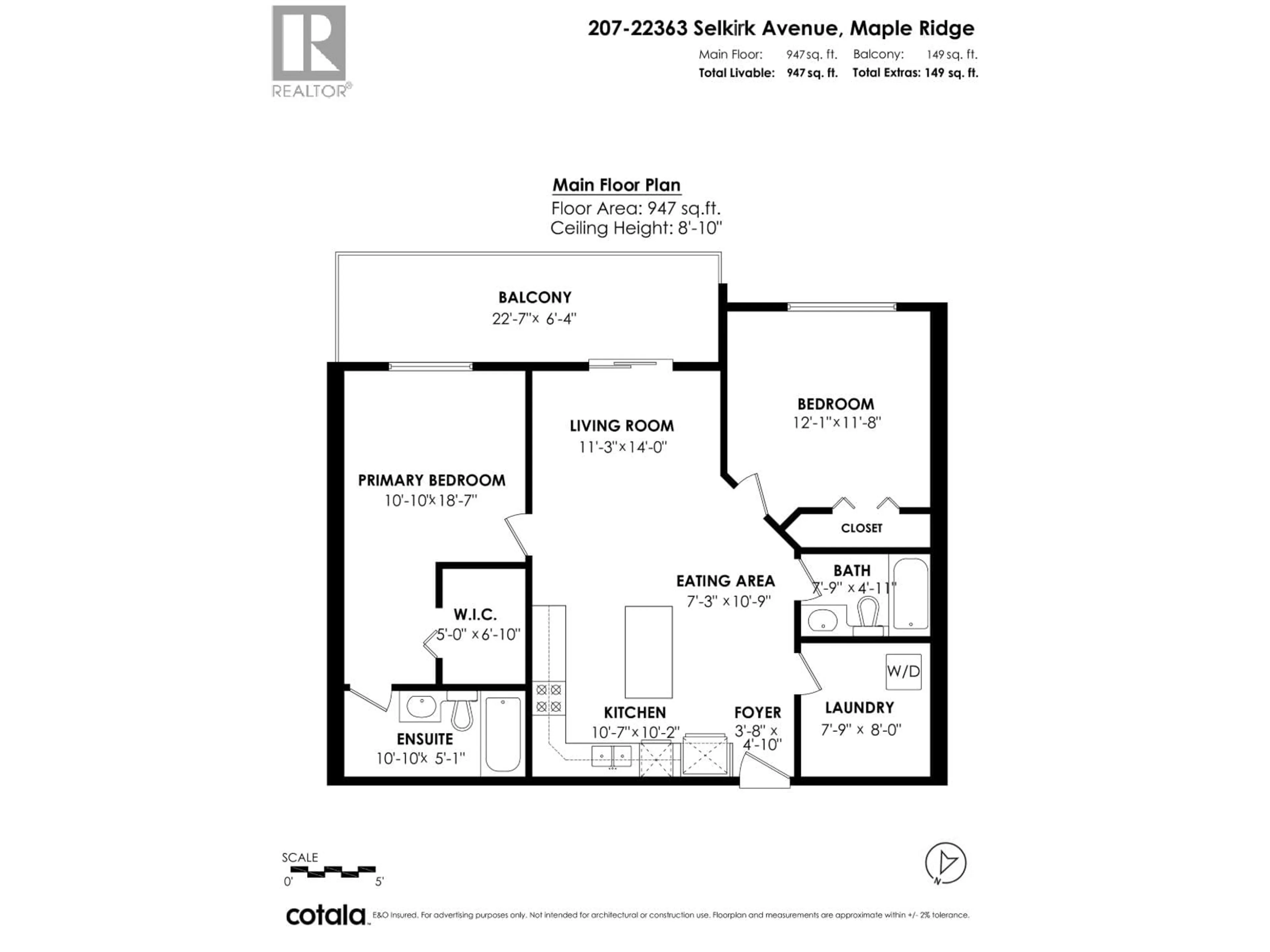 Floor plan for 207 - 22363 SELKIRK AVENUE, Maple Ridge British Columbia V2X2X6