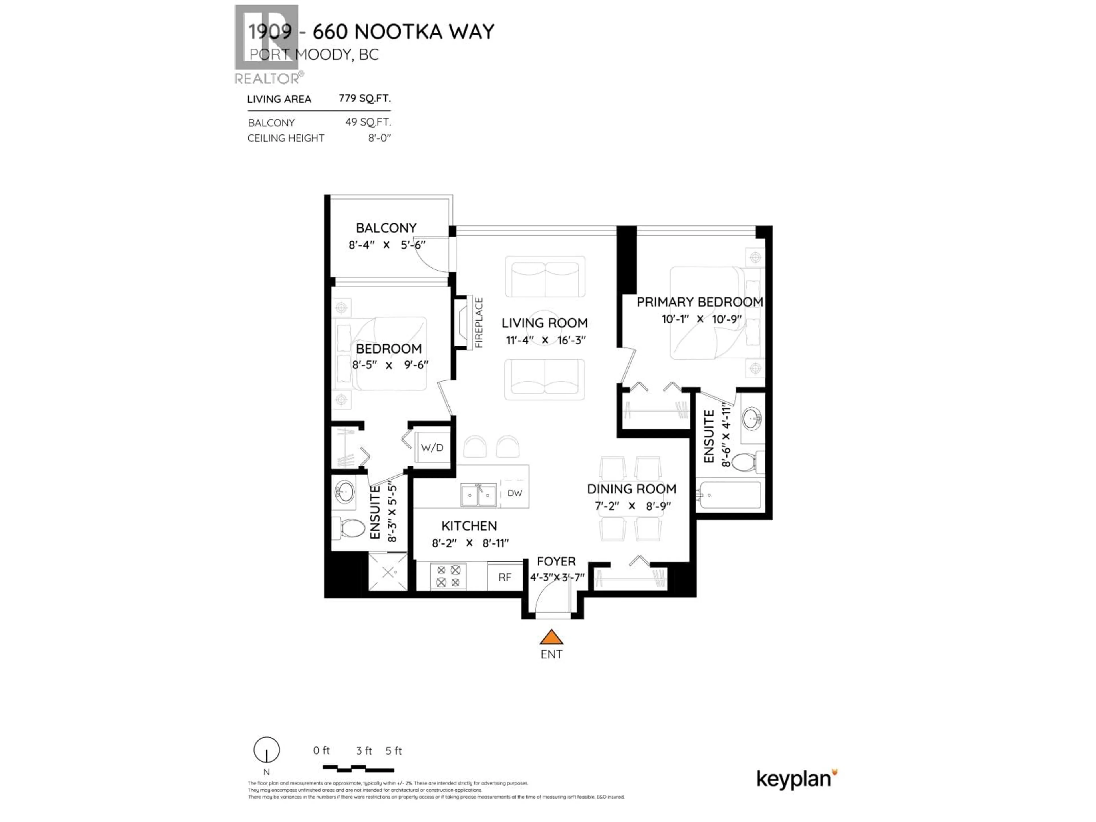 Floor plan for 1909 - 660 NOOTKA WAY, Port Moody British Columbia V3H0B7