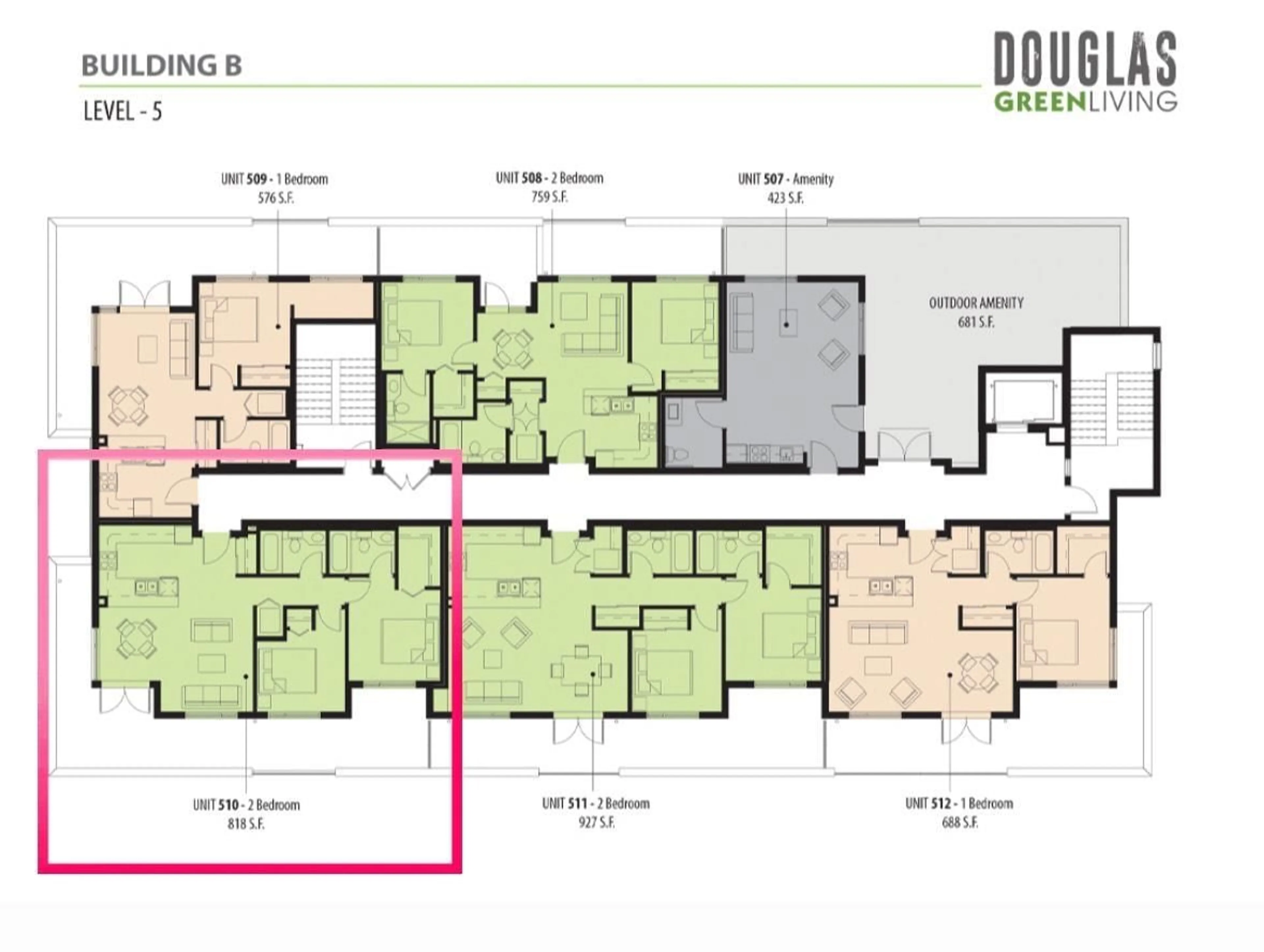 Floor plan for 510 - 163 175A, White Rock British Columbia V0V0V0