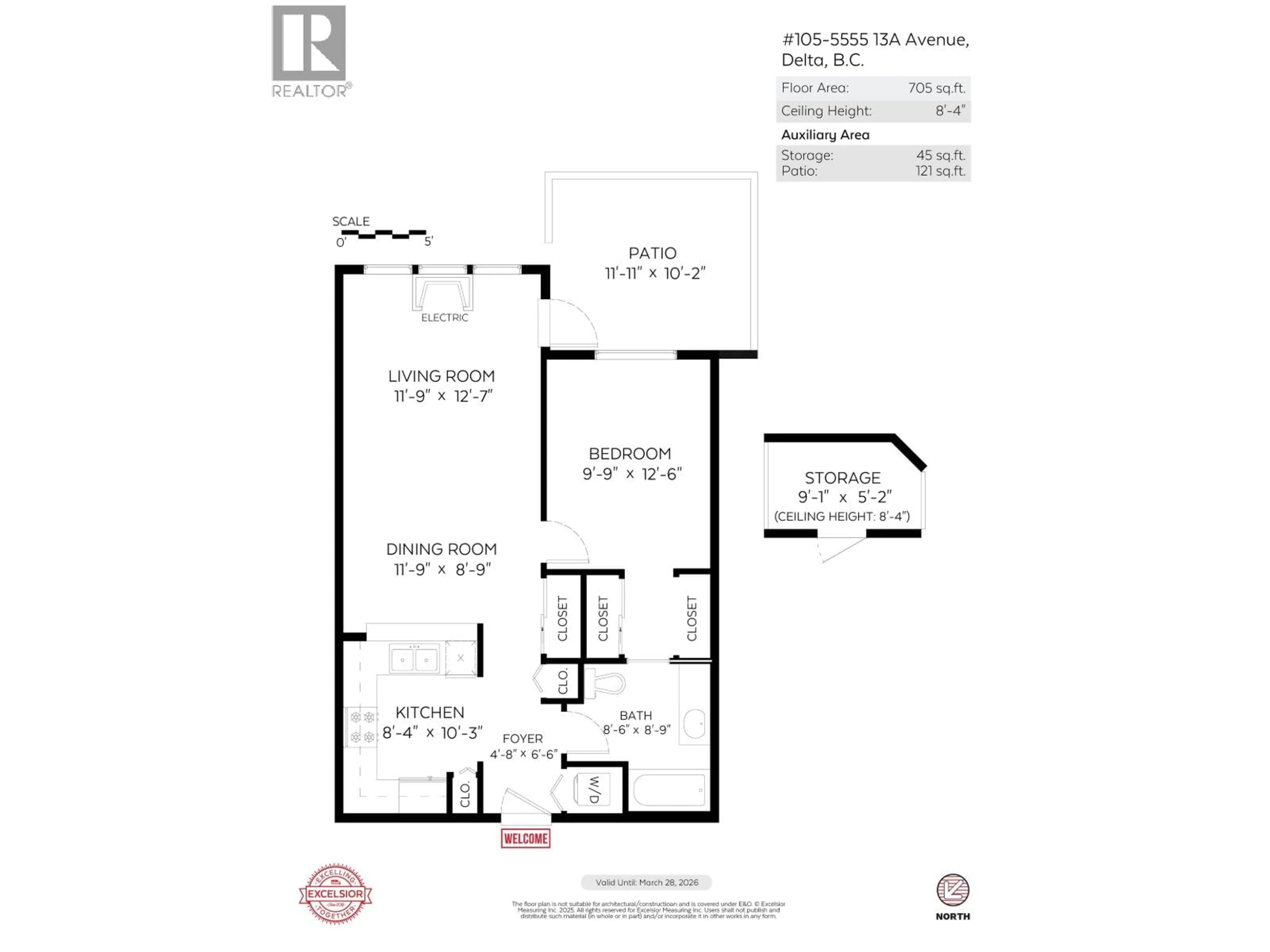 Floor plan for 105 - 5555 13A AVENUE, Delta British Columbia V4M2E7