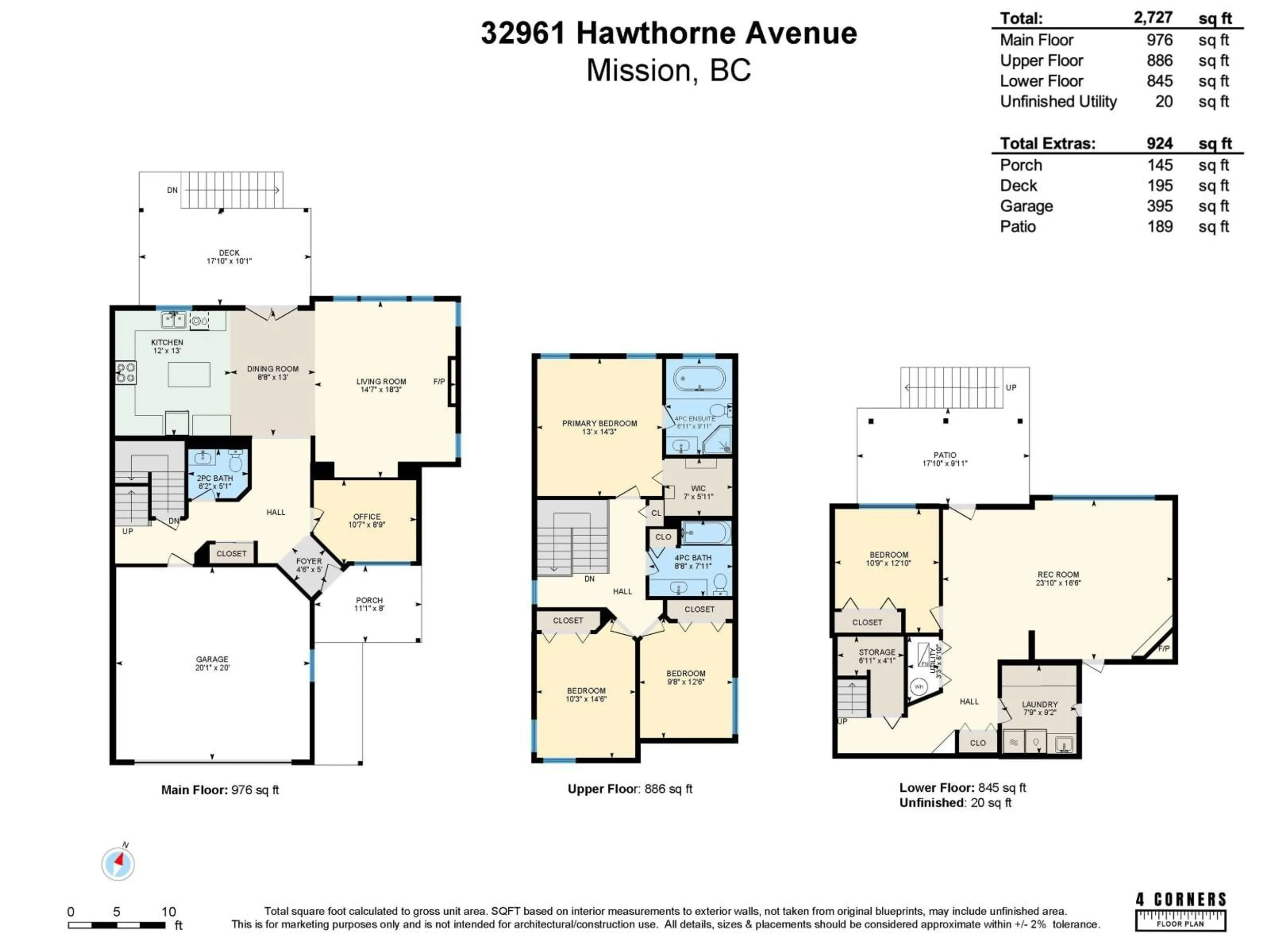 Floor plan for 32961 HAWTHORNE, Mission British Columbia V2V7C3