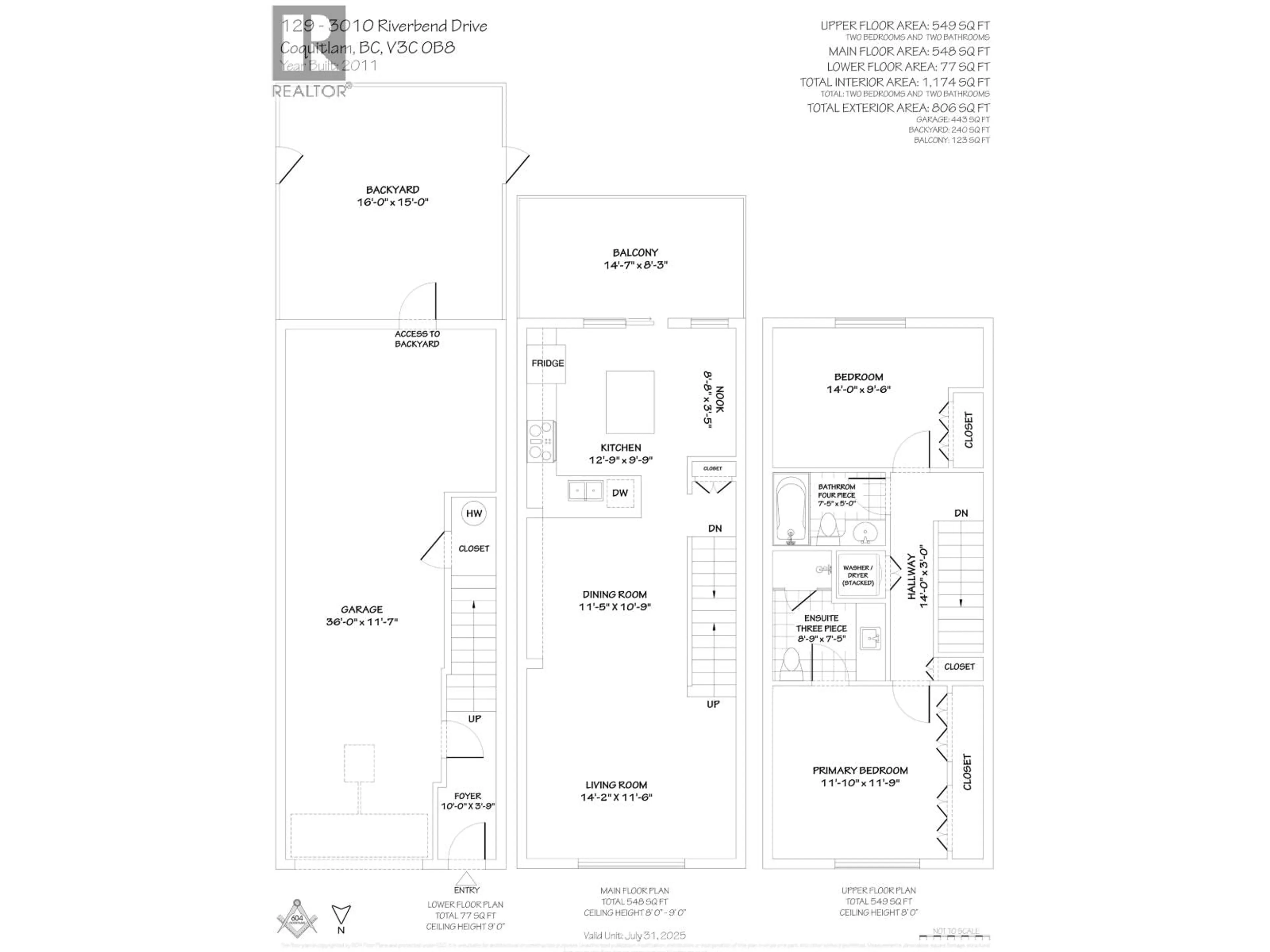 Floor plan for 129 - 3010 RIVERBEND DRIVE, Coquitlam British Columbia V3C0B8