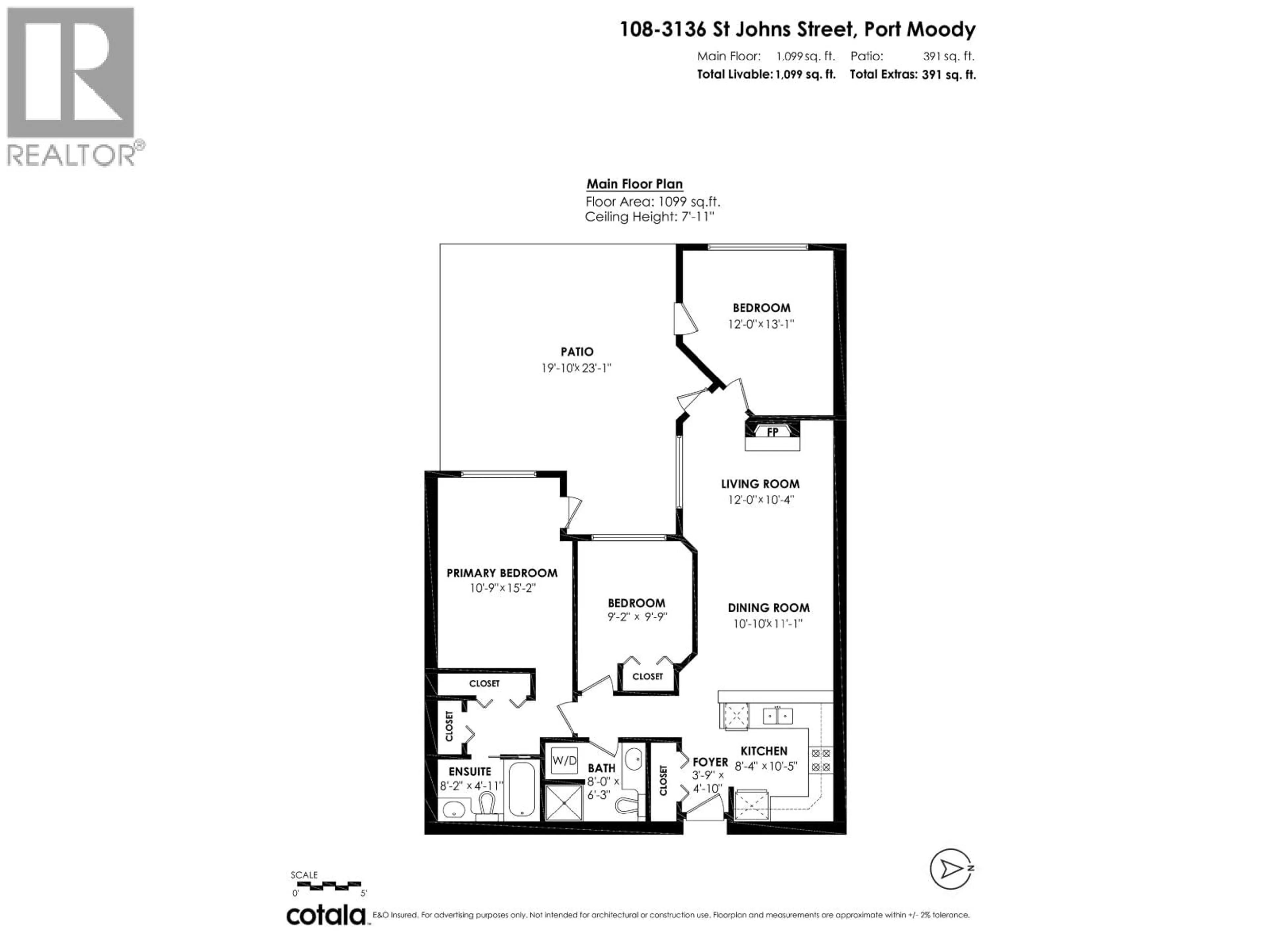 Floor plan for 108 - 3136 ST JOHNS STREET, Port Moody British Columbia V3H5E4