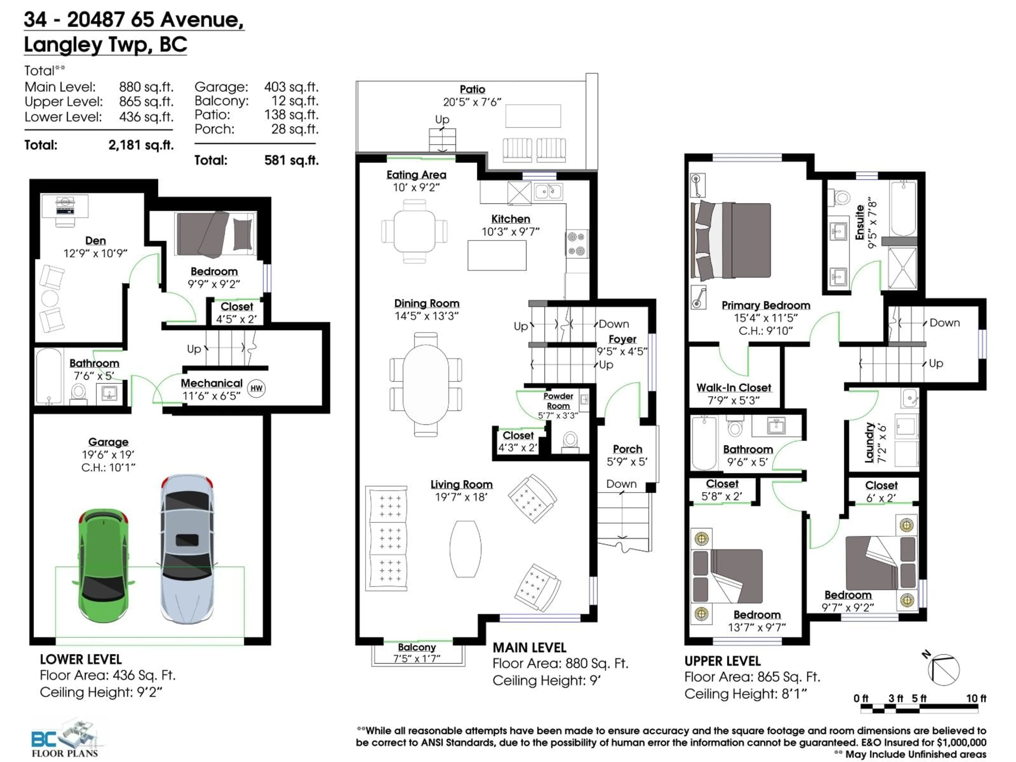 Floor plan for 34 - 20487 65, Langley British Columbia V2Y3K8