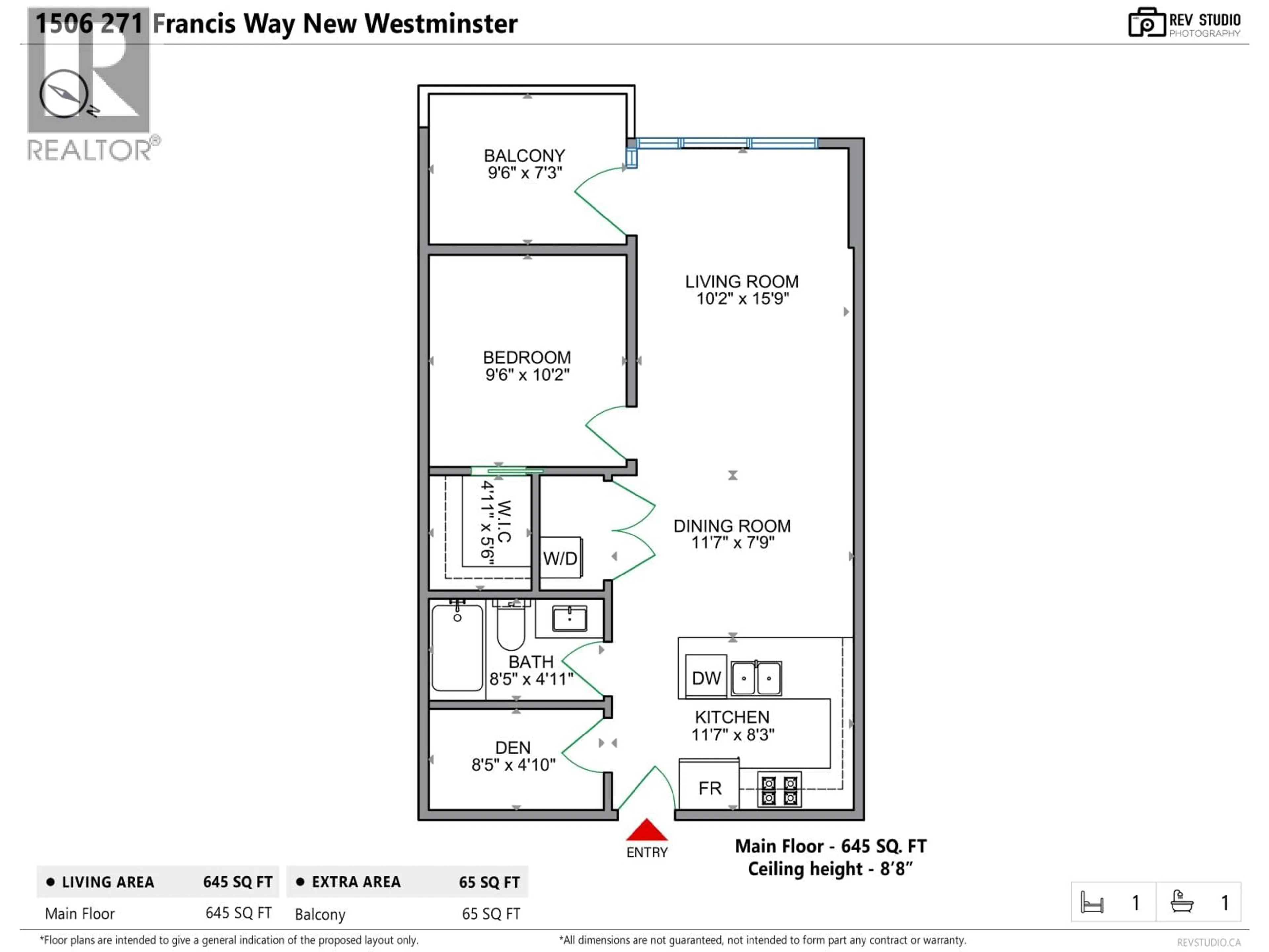 Floor plan for 1506 - 271 FRANCIS WAY, New Westminster British Columbia V3L0H2