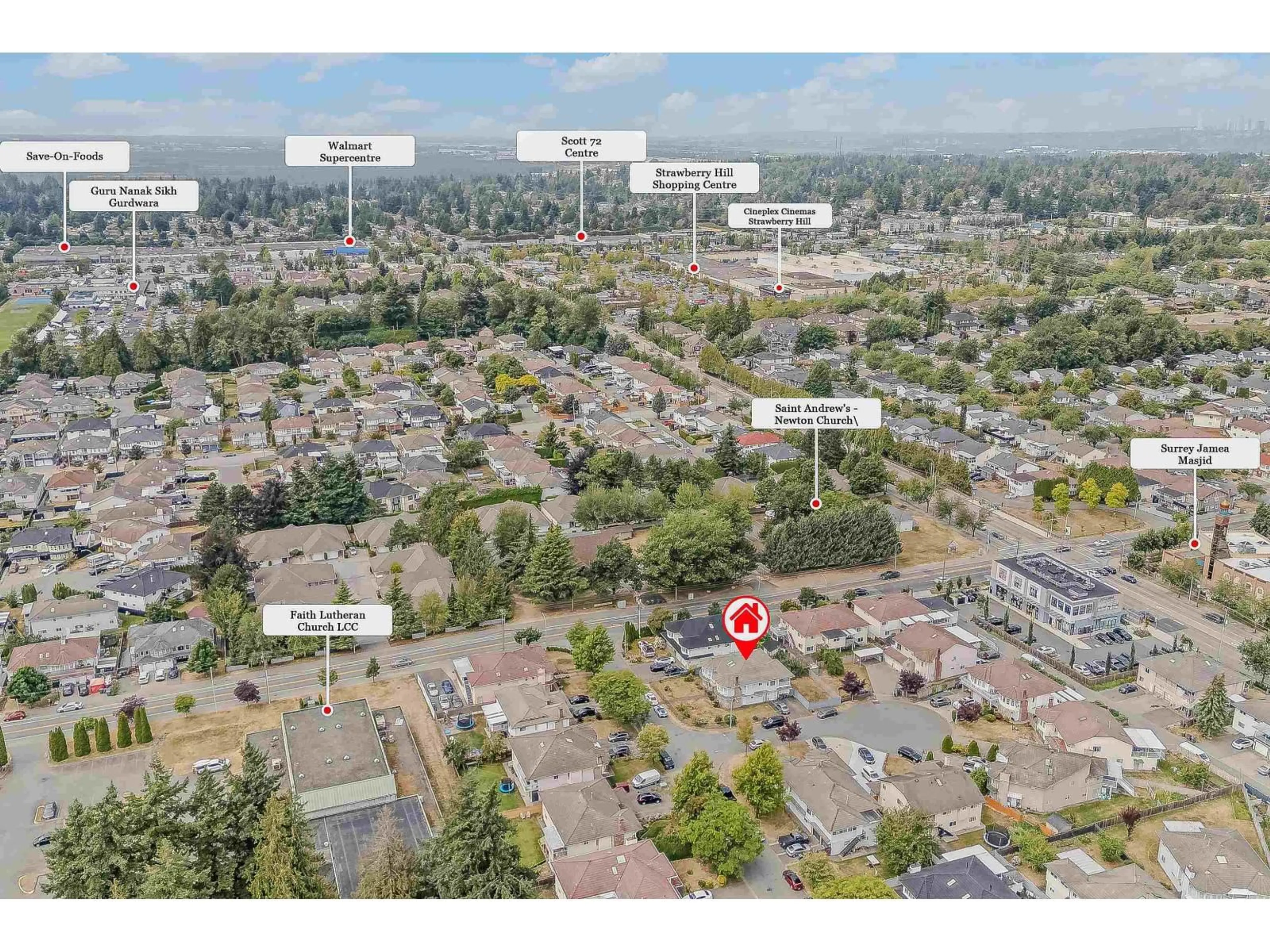 A pic from outside/outdoor area/front of a property/back of a property/a pic from drone, street for 12441 71A, Surrey British Columbia V3W0P7
