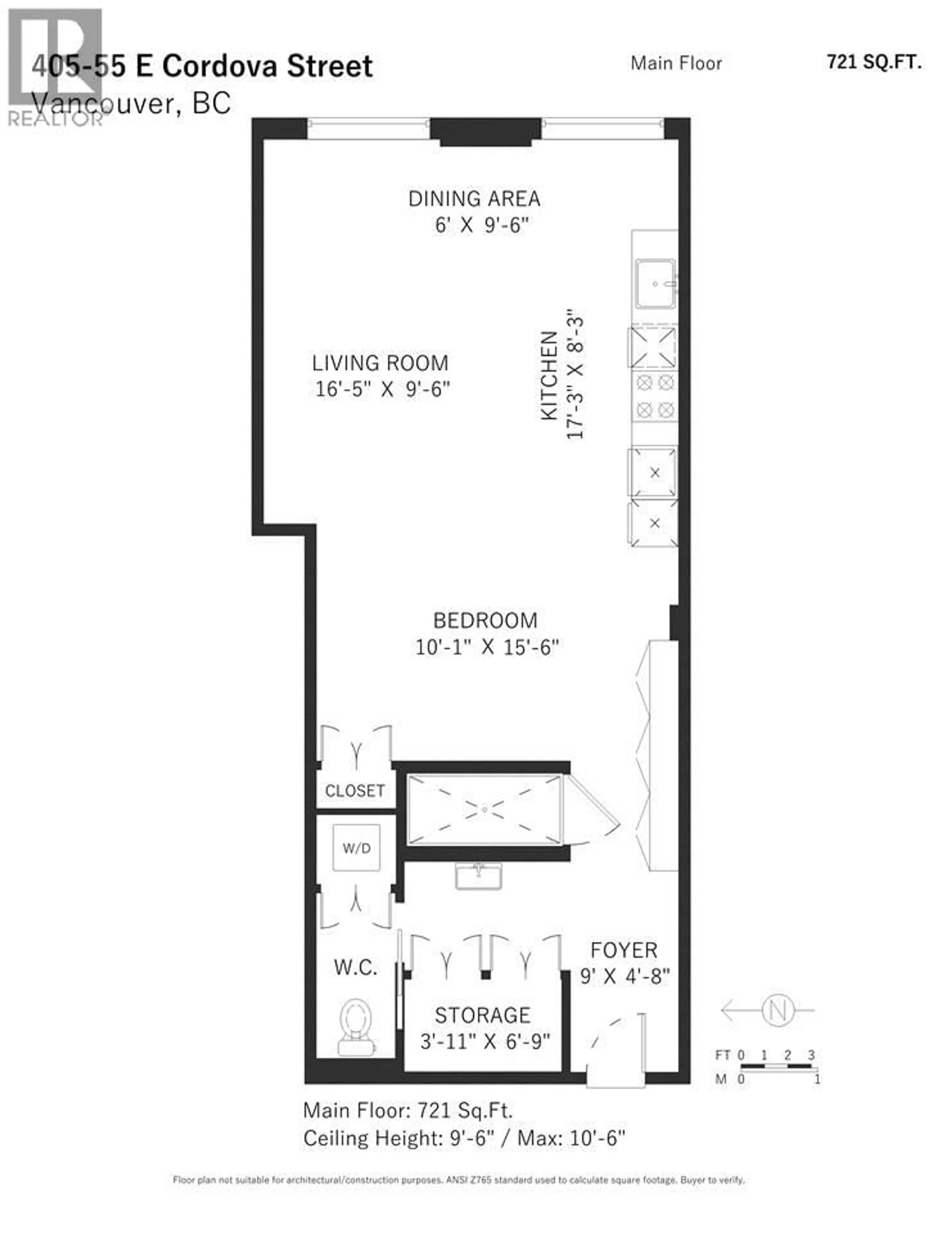 Floor plan for 209 - 55 CORDOVA STREET, Vancouver British Columbia V6A0A5