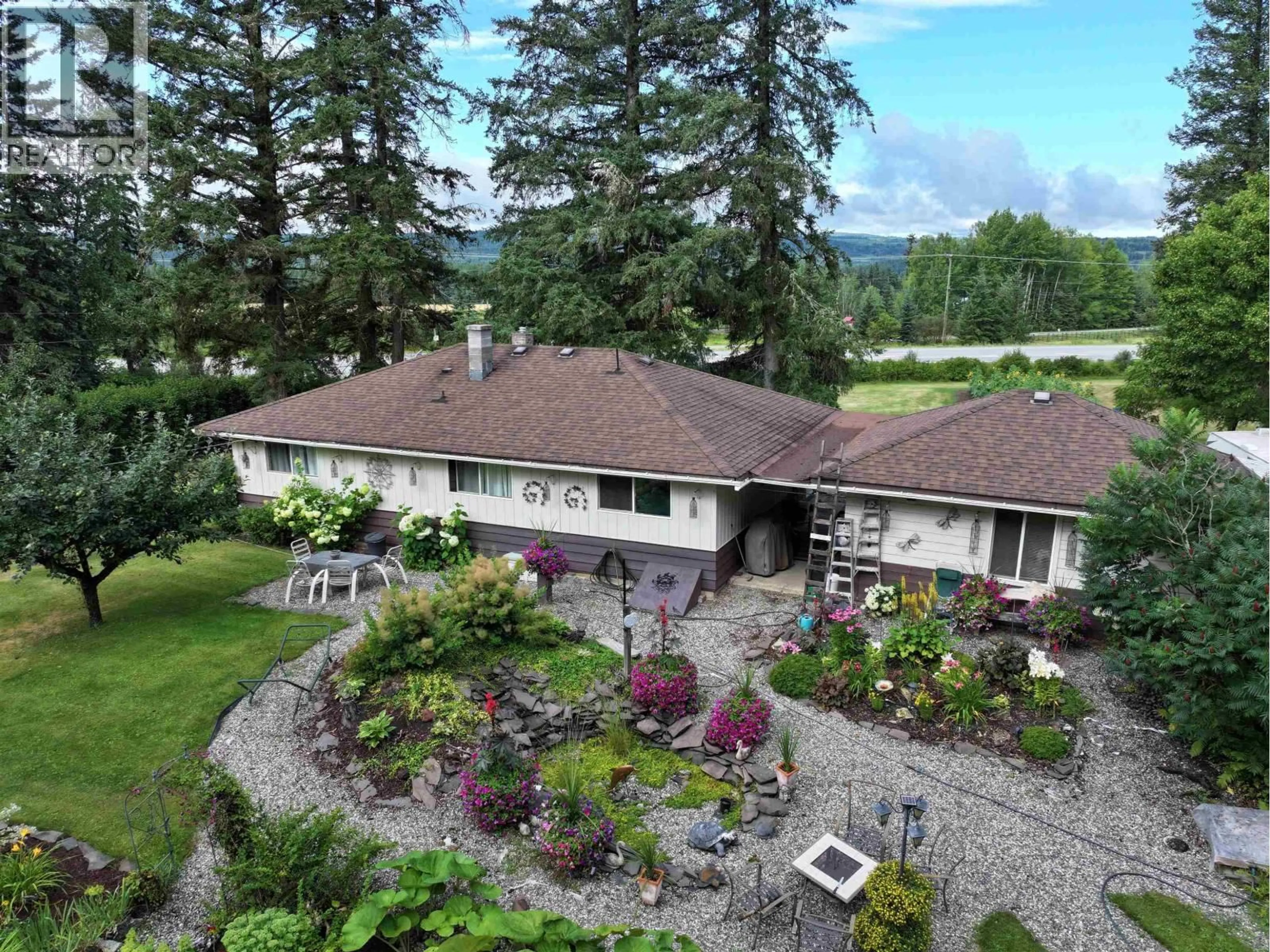 A pic from outside/outdoor area/front of a property/back of a property/a pic from drone, mountain view for 2501 DURRELL ROAD, Quesnel British Columbia V2J6N1