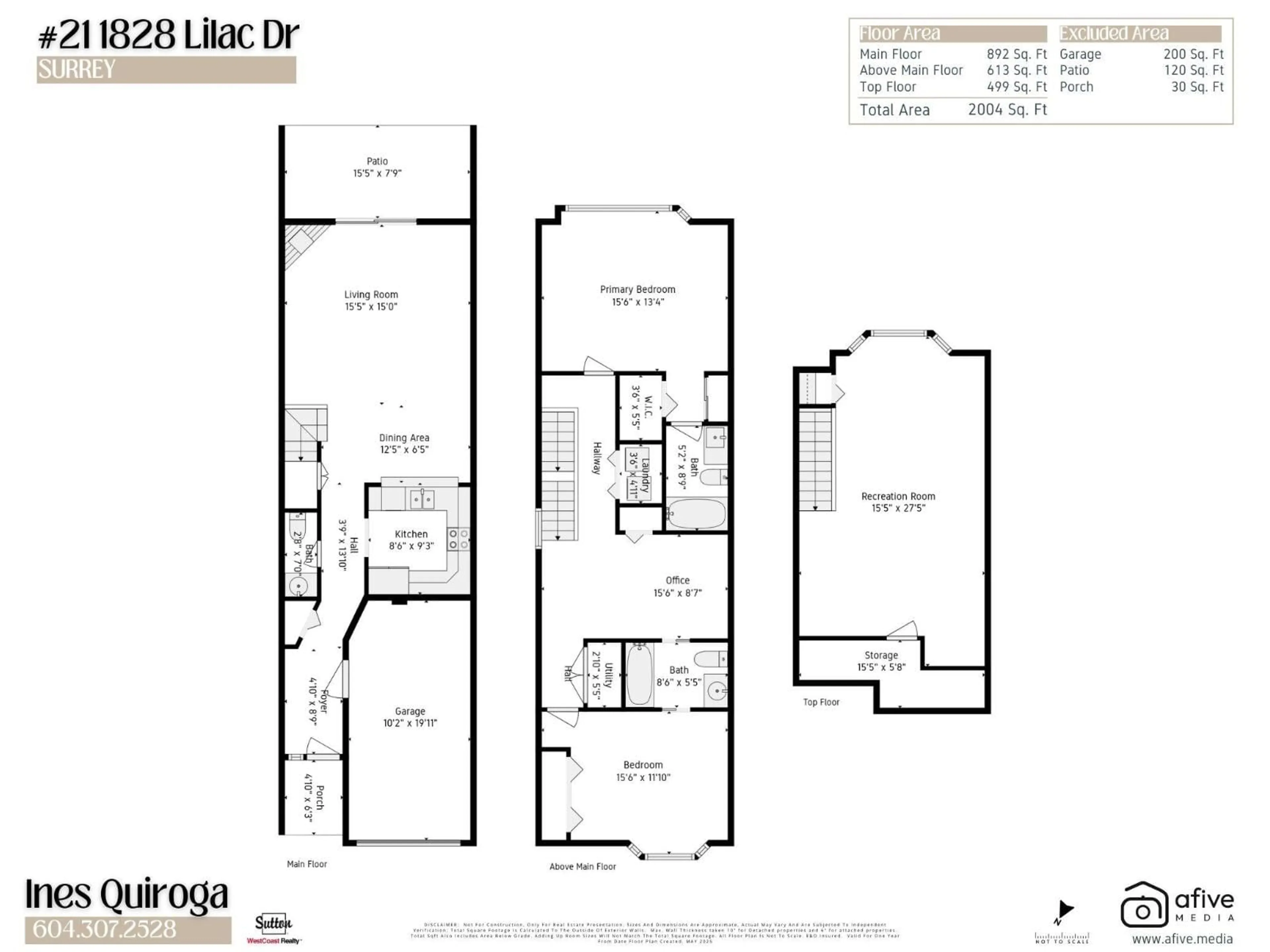 Floor plan for 21 - 1828 LILAC, Surrey British Columbia V4A5C9