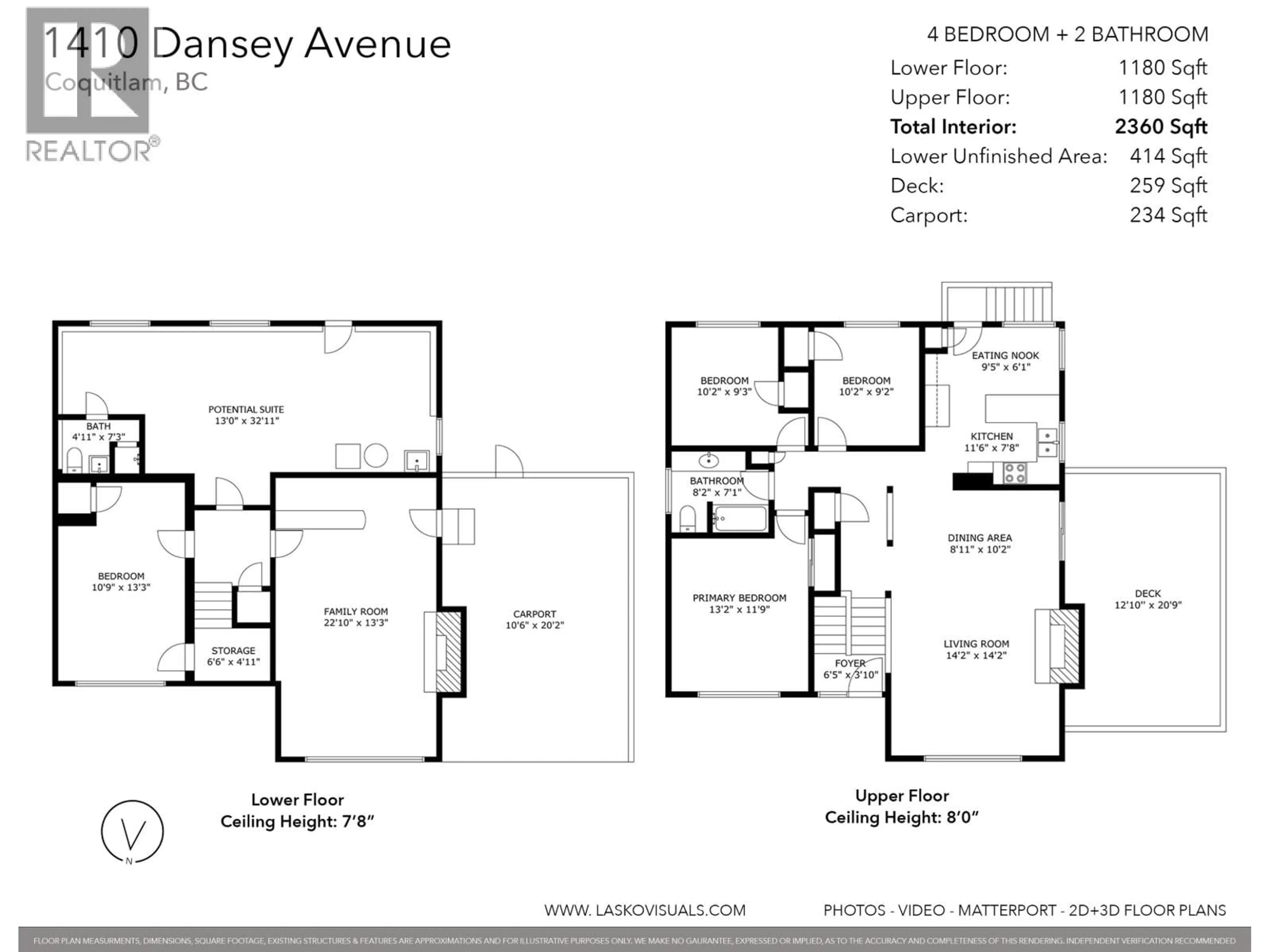 Floor plan for 1410 DANSEY AVENUE, Coquitlam British Columbia V3K3H8