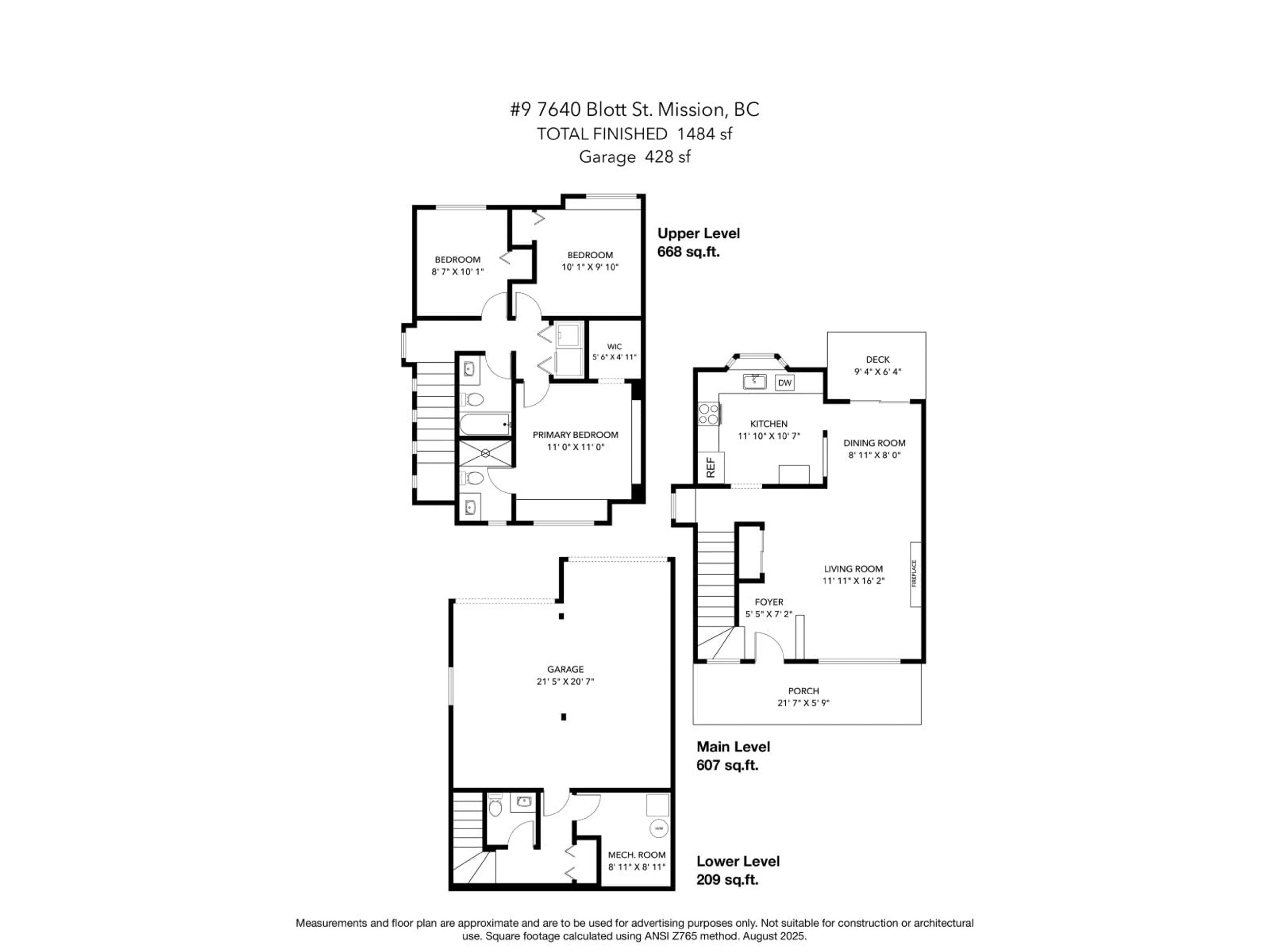 Floor plan for 9 - 7640 BLOTT, Mission British Columbia V2V3K3