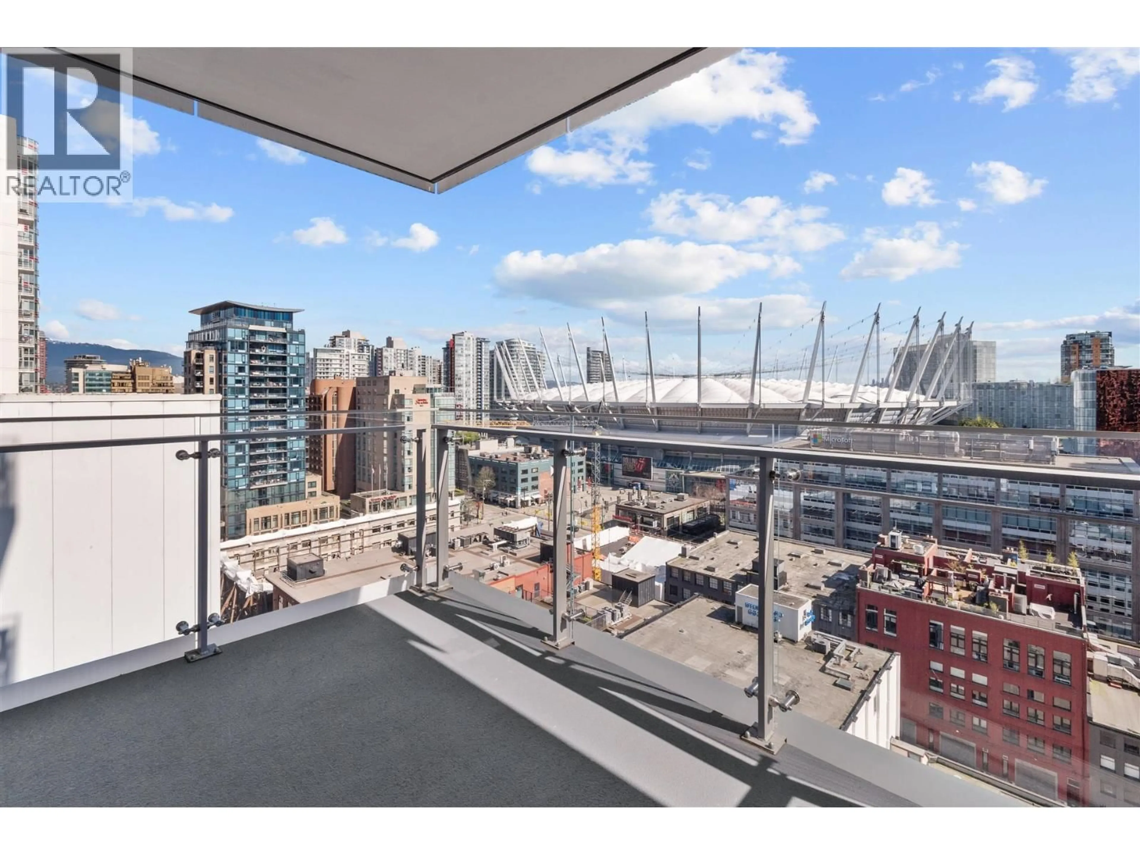 Balcony in the apartment, city buildings view from balcony for 1502 - 885 CAMBIE STREET, Vancouver British Columbia V6B0R6