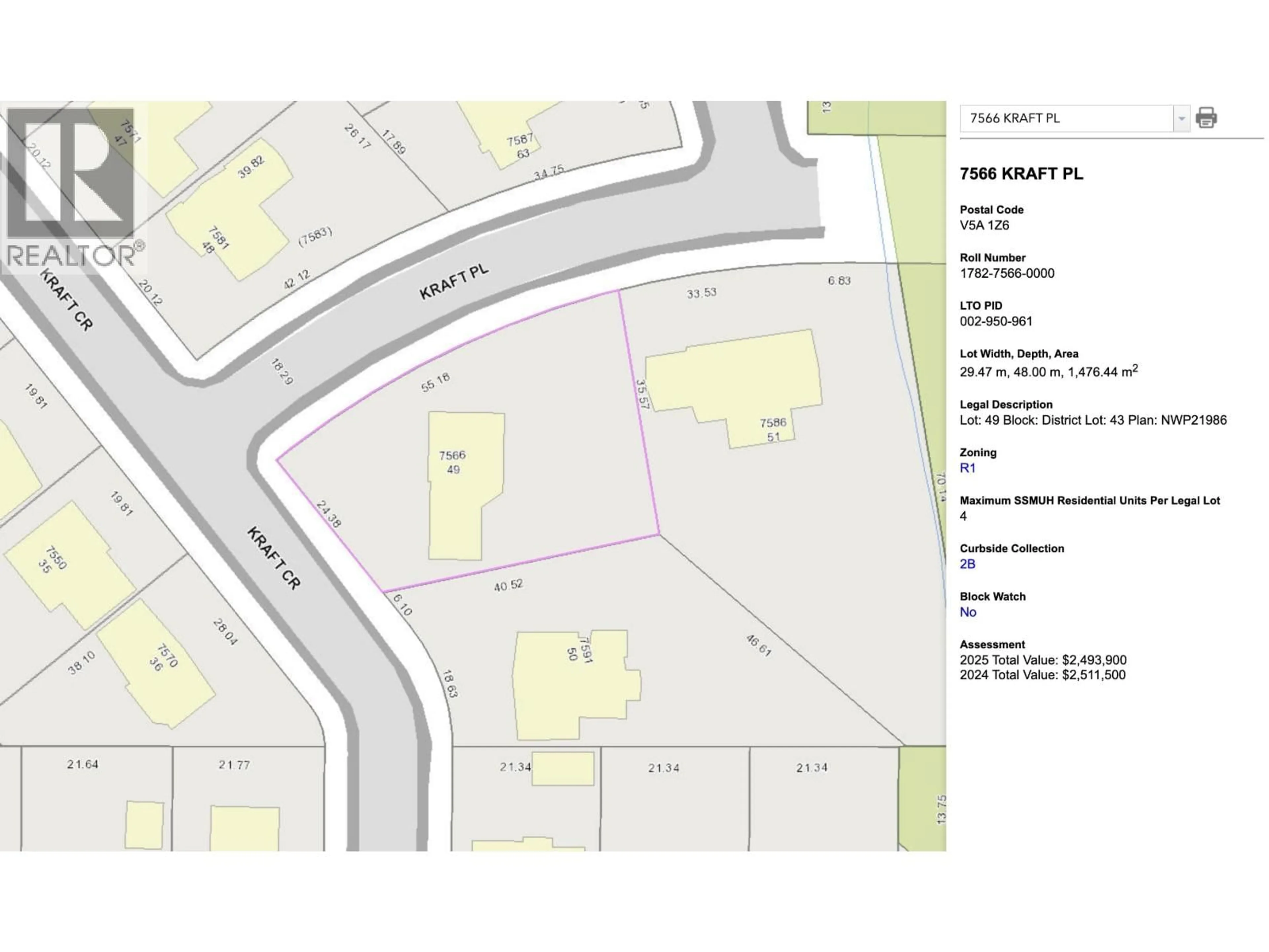 Floor plan for 7566 KRAFT PLACE, Burnaby British Columbia V5A1Z6
